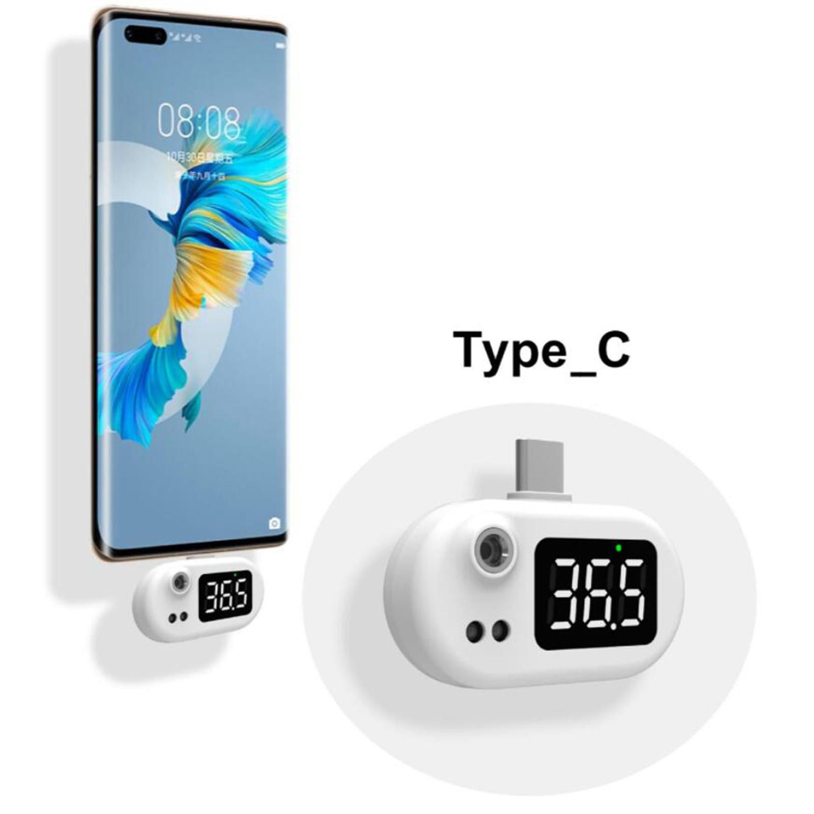 Intelligent Mini USB Smart Phone Infrared Thermometer Non-Contact White
