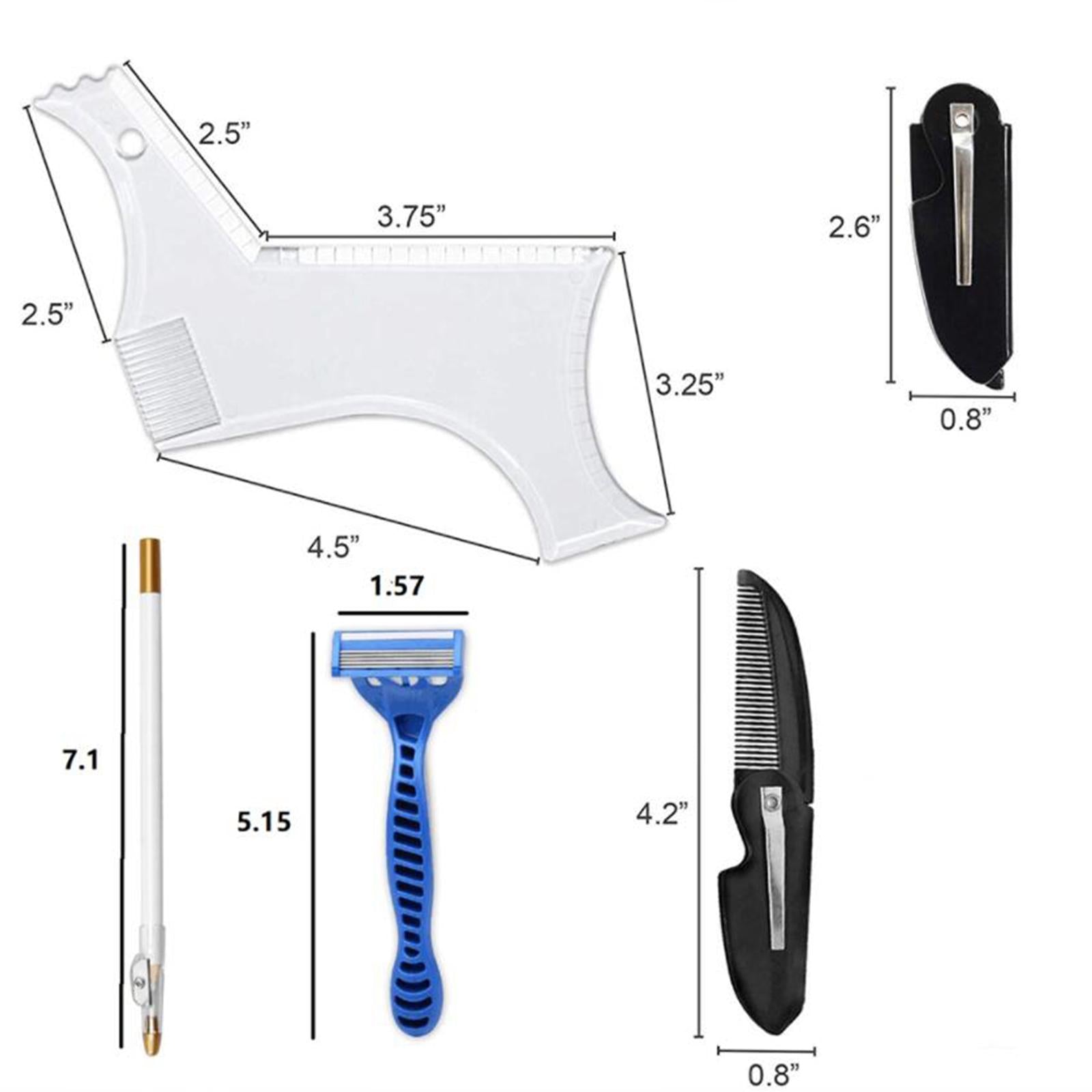 5 in 1 Mustache Beard Shaper Template Comb Set for Perfect line up & Edging