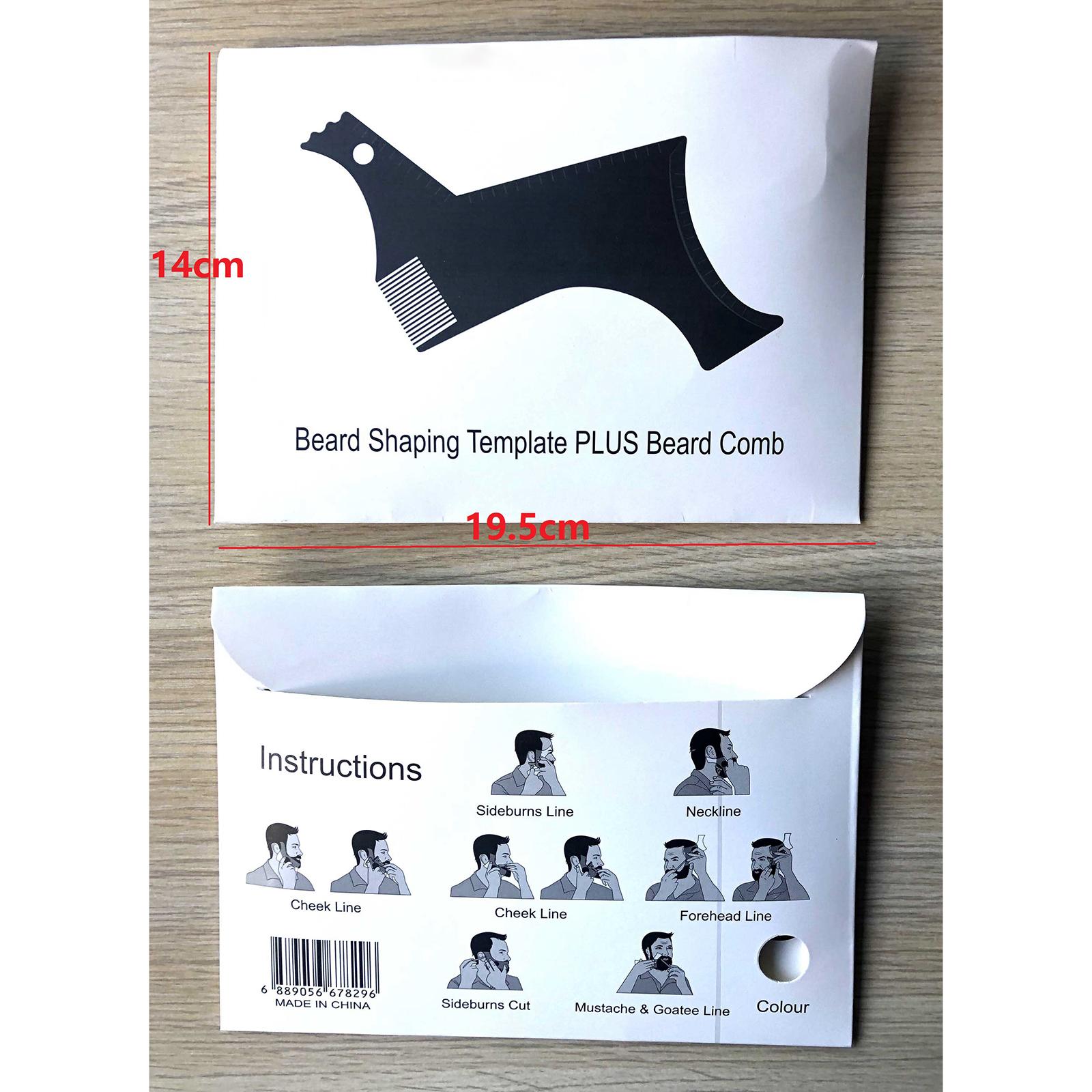 5 in 1 Mustache Beard Shaper Template Comb Set for Perfect line up & Edging