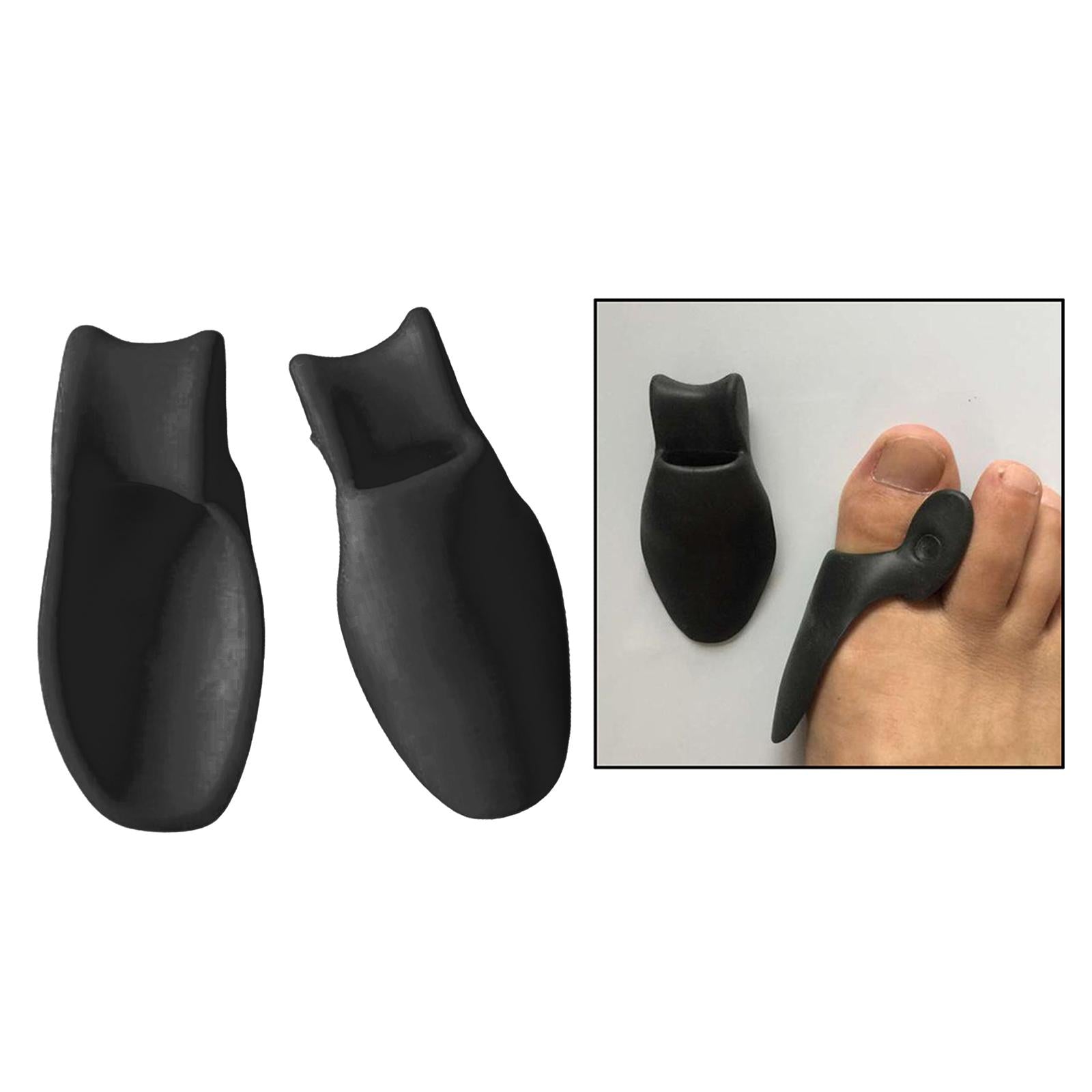 2x Rubber Toe Protectors Pad Relief Corrector Straightener Separator Black