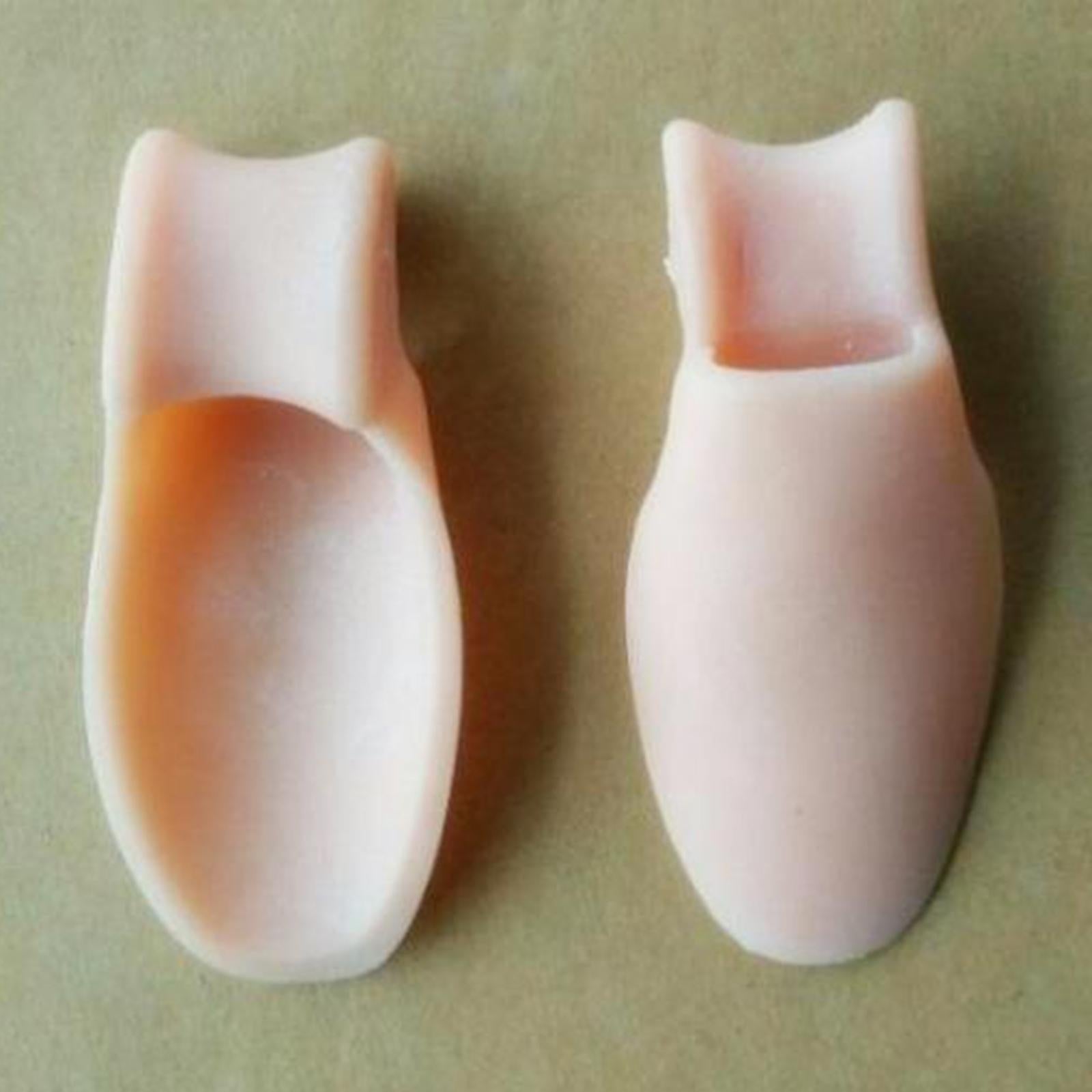 2x Rubber Toe Protectors Pad Relief Corrector Straightener Separator Beige