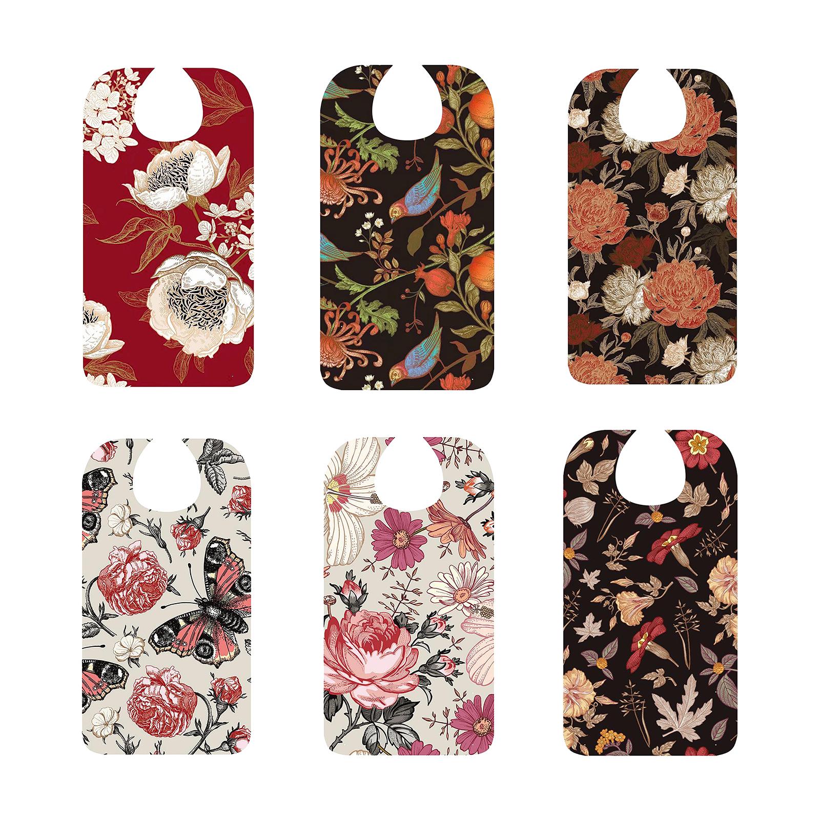Mealtime Waterproof Printing Cotton Cloth Bib for Women Seniors Disabled type 1