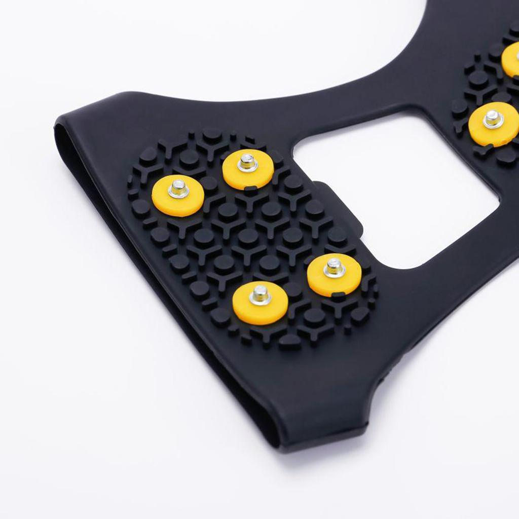 10 Tooth Antiskid Stainless Steel Ice Cleat Grippers for Hiking Fishing S