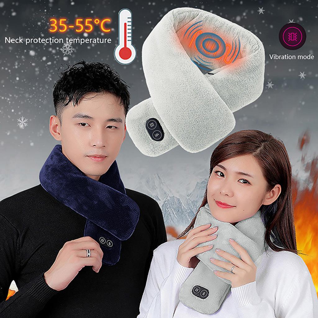 USB Heating Heated Neck Scarf Wrap Warming Scarf for Men Women Cold Weather