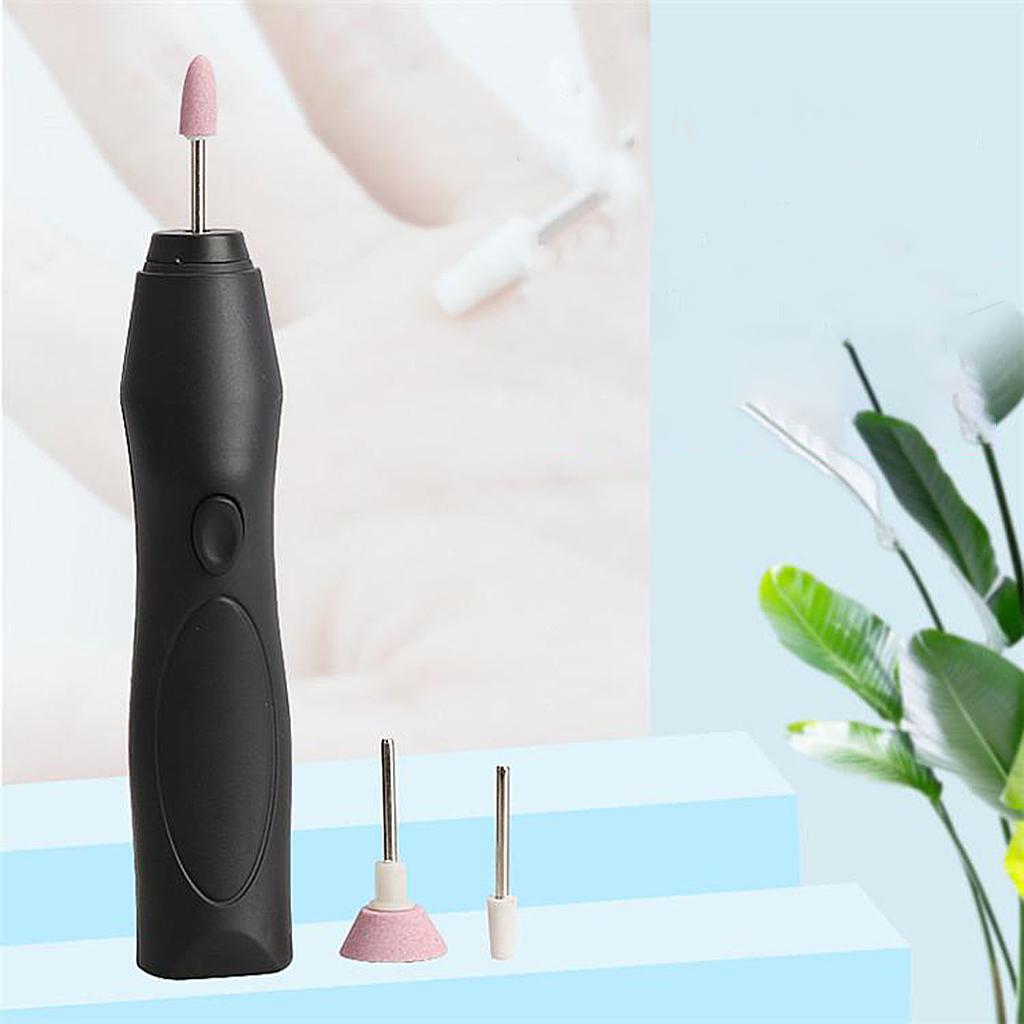 Electric Nail Drill Machine Manicure Shape Tools 3Pcs Nail Drill Bits Black