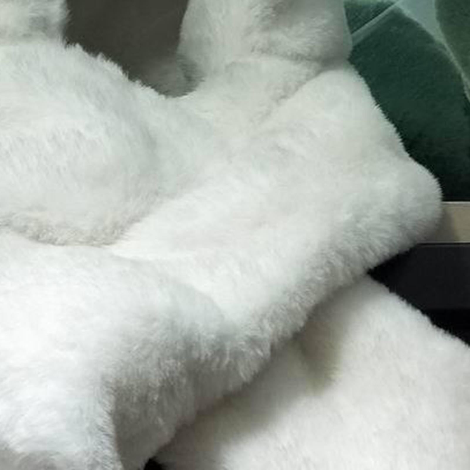 Girl Fashion Plush Hat Scarf Set Rabbit Ear Novelty Caps Hooded Scarf White