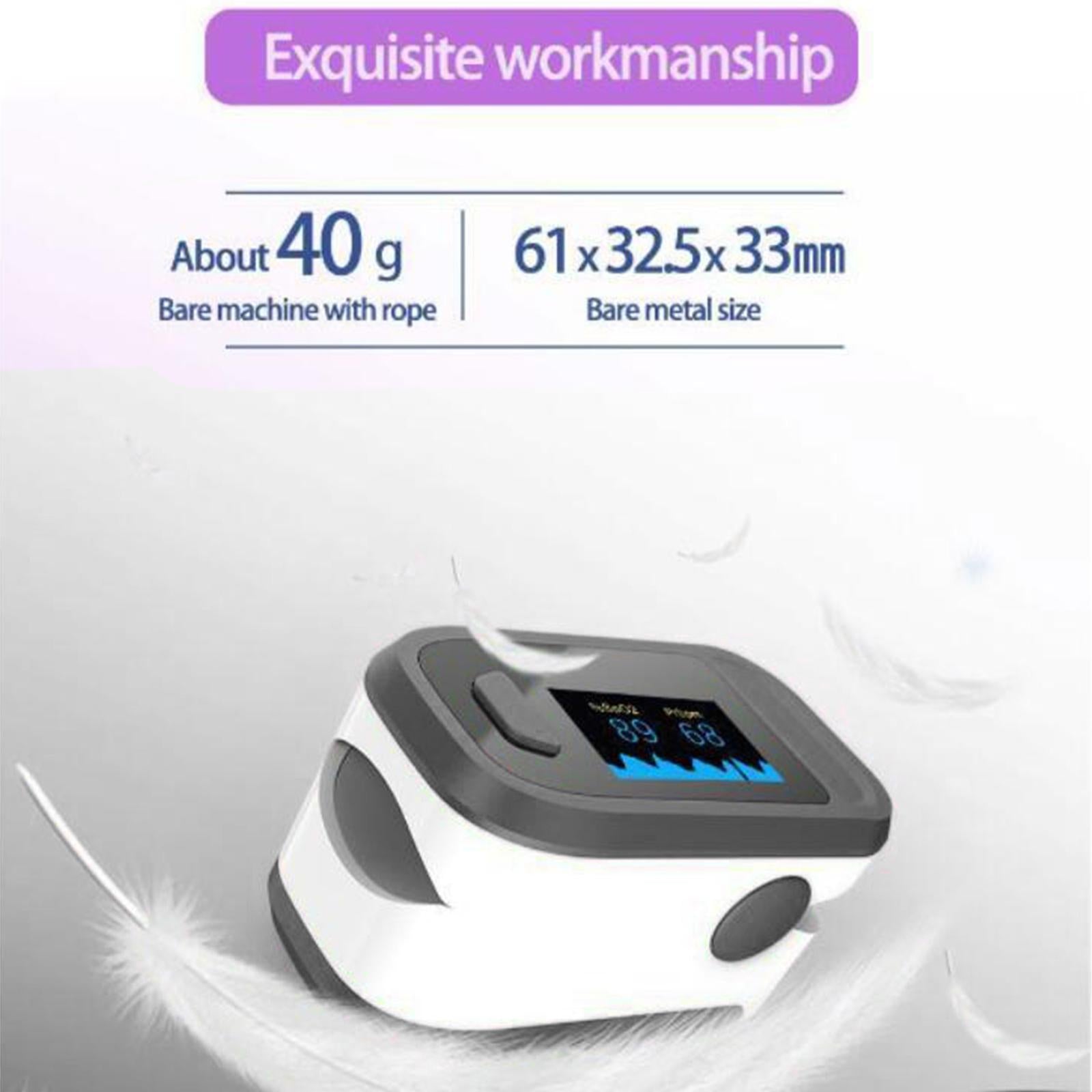 Portable Fingertip Pulse Oximeter SpO2 Pulse Rate Measurements black