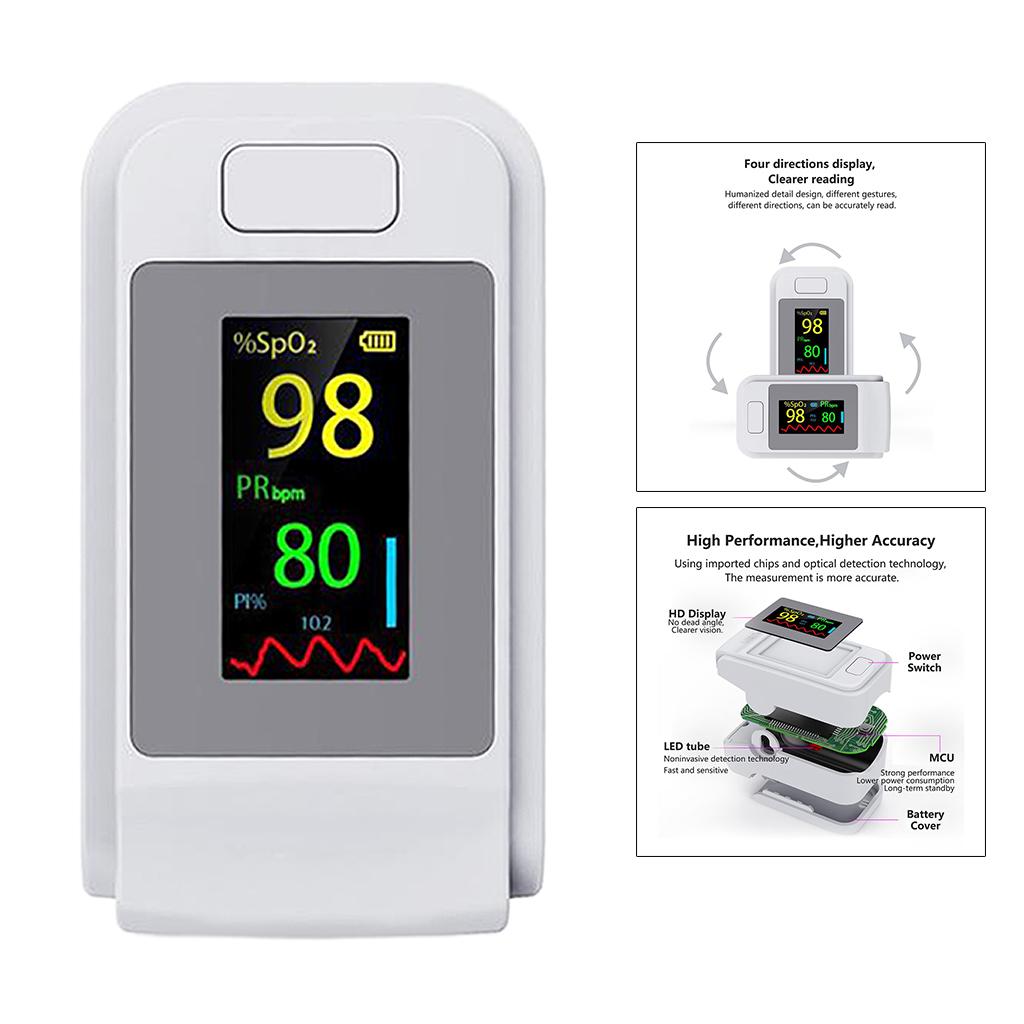 Fingertip Pulse Oximeter Oxygen SpO2 Saturation Monitor for Family Travel