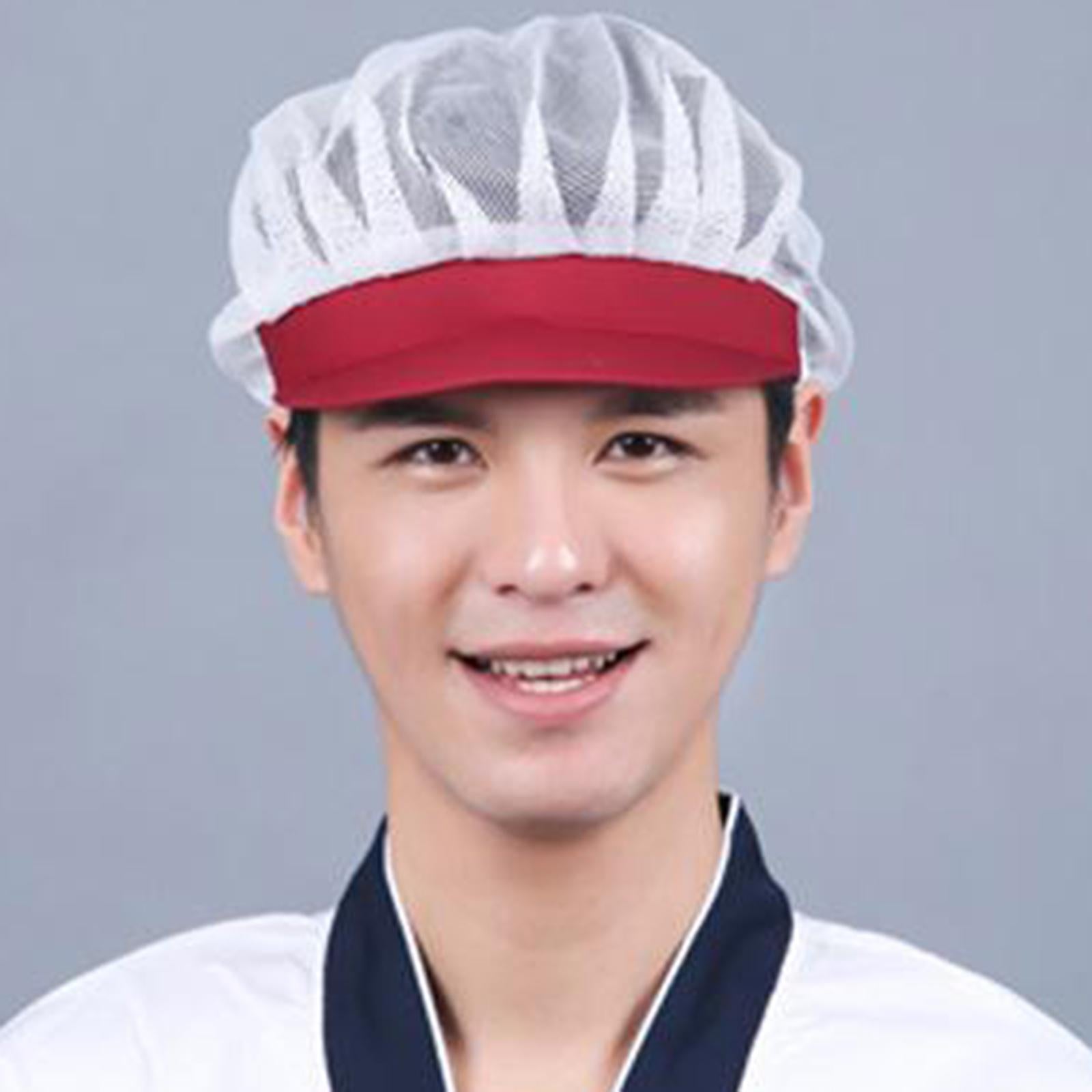 Chef Hats Hygiene Catering Hair Net Hat Kitchen Cooking Cap Wine red