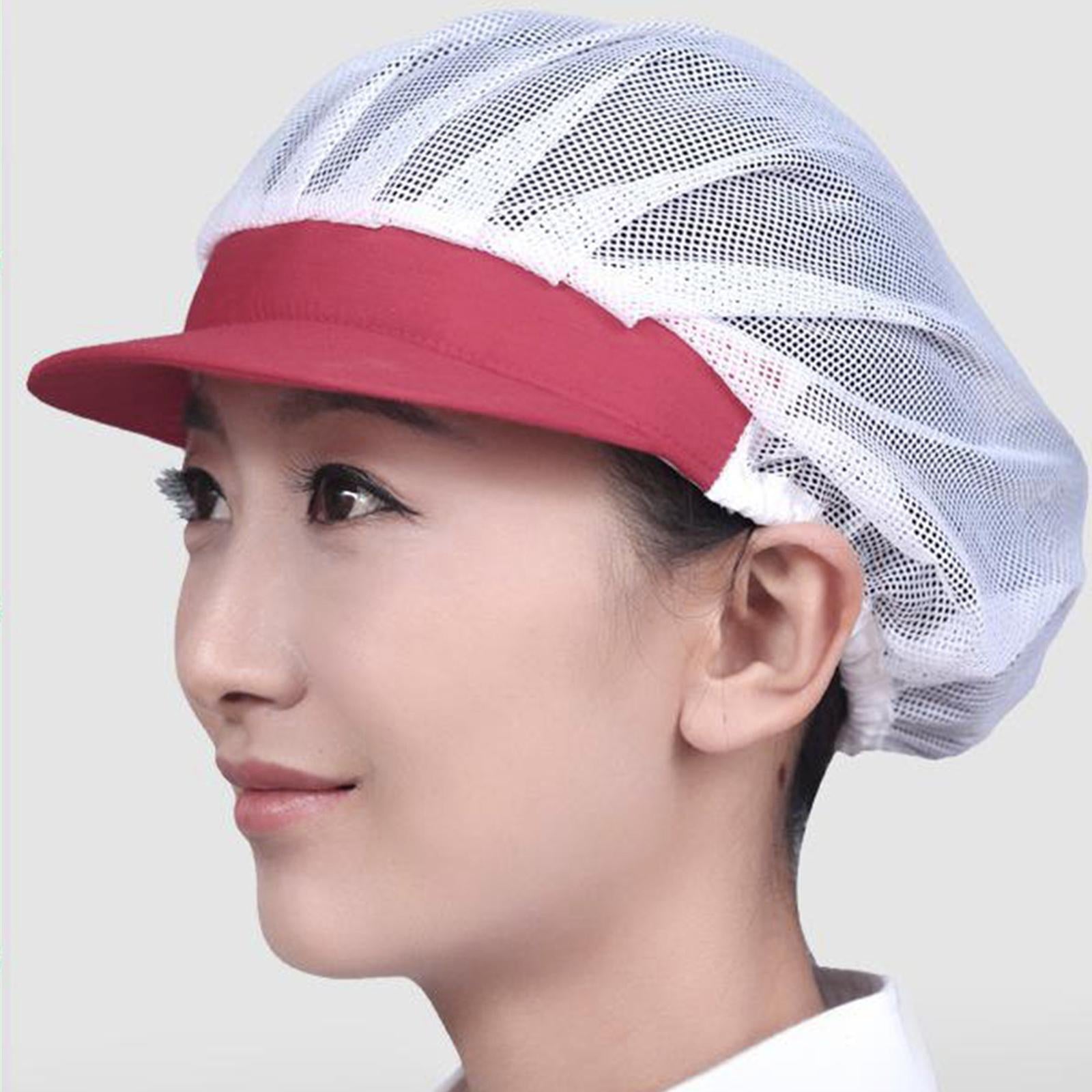 Chef Hats Hygiene Catering Hair Net Hat Kitchen Cooking Cap Wine red