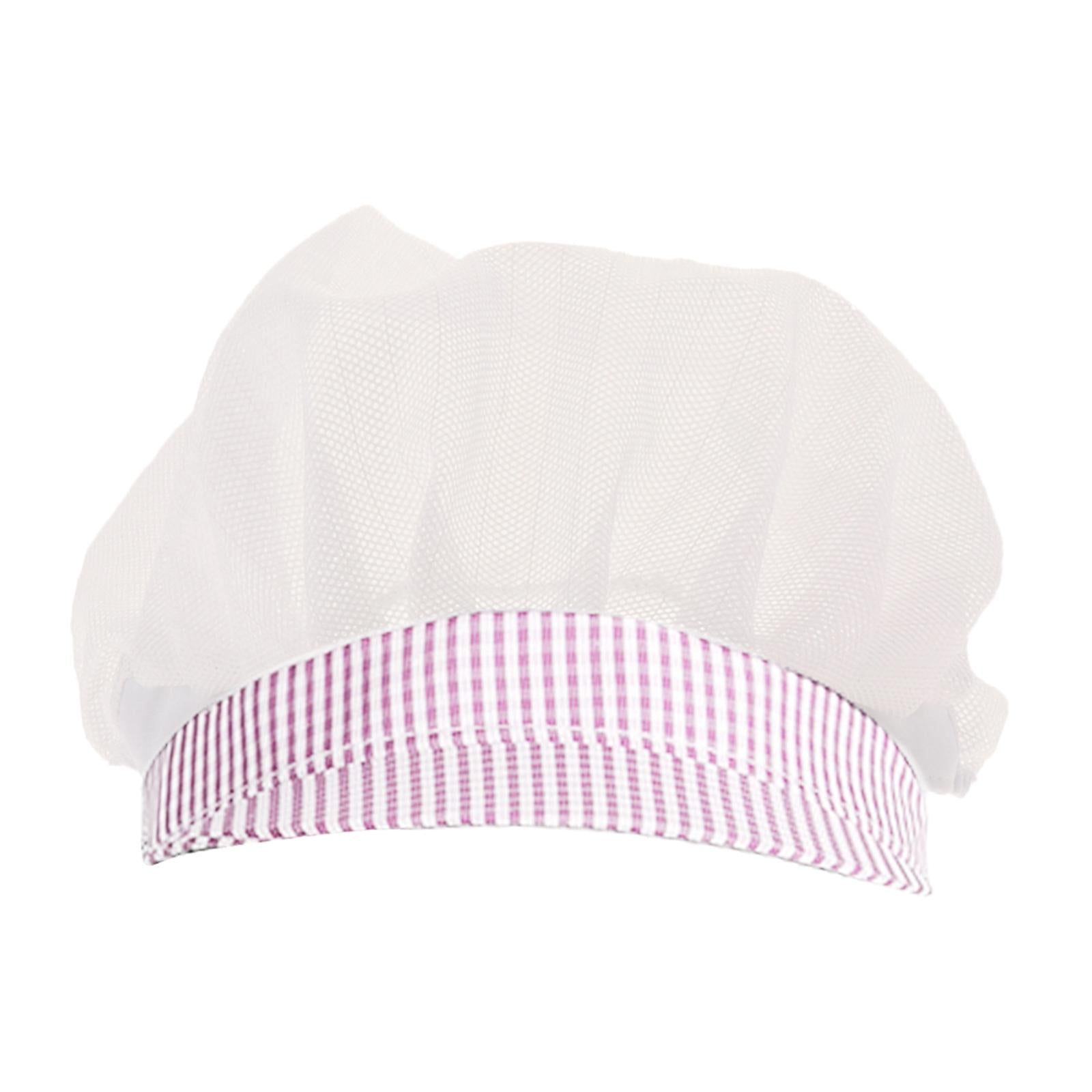 Chef Hats Hygiene Catering Hair Net Hat Kitchen Cooking Cap Pink Grid