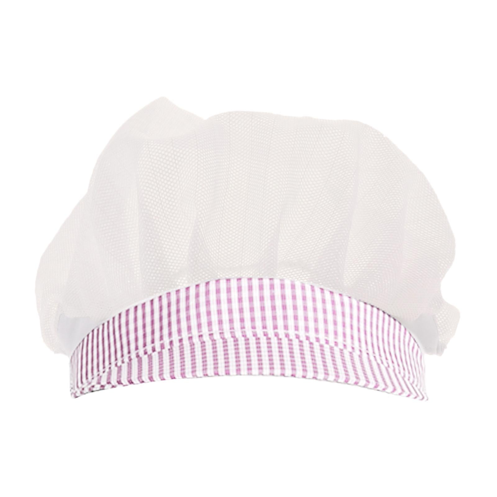 Chef Hats Hygiene Catering Hair Net Hat Kitchen Cooking Cap Pink Grid
