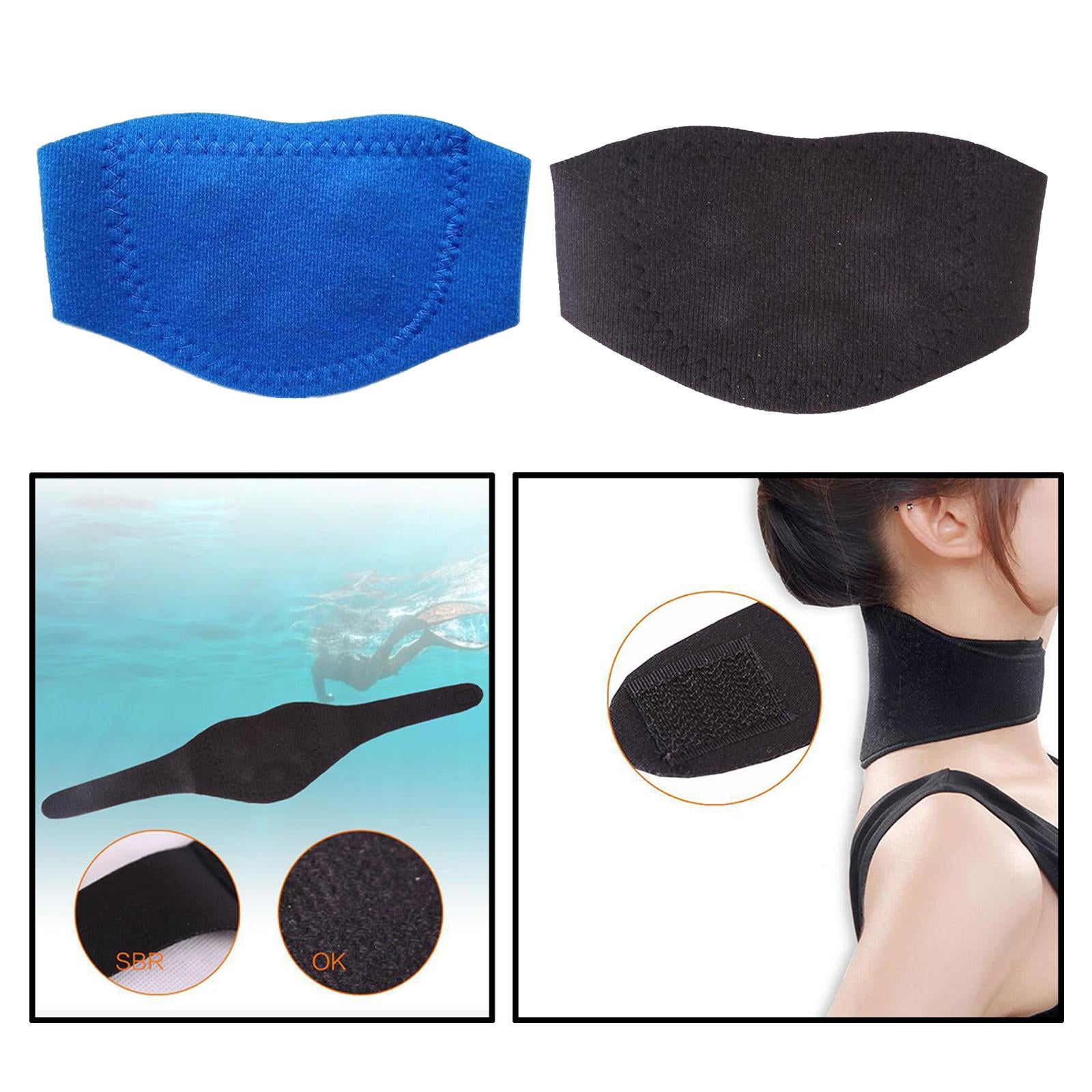 Tourmaline Portable Self Heating Neck Wrap for Pain Relief Sleep Car Travel blue
