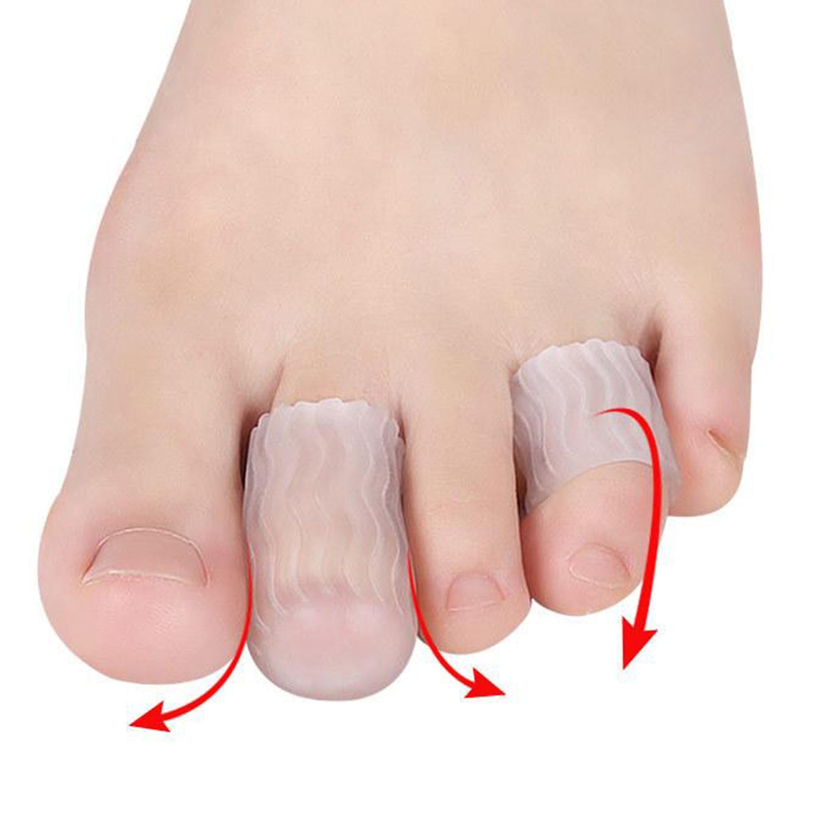 5 Pairs Toe Cushion Thread Toe Caps Toe Separators for Walking Clear