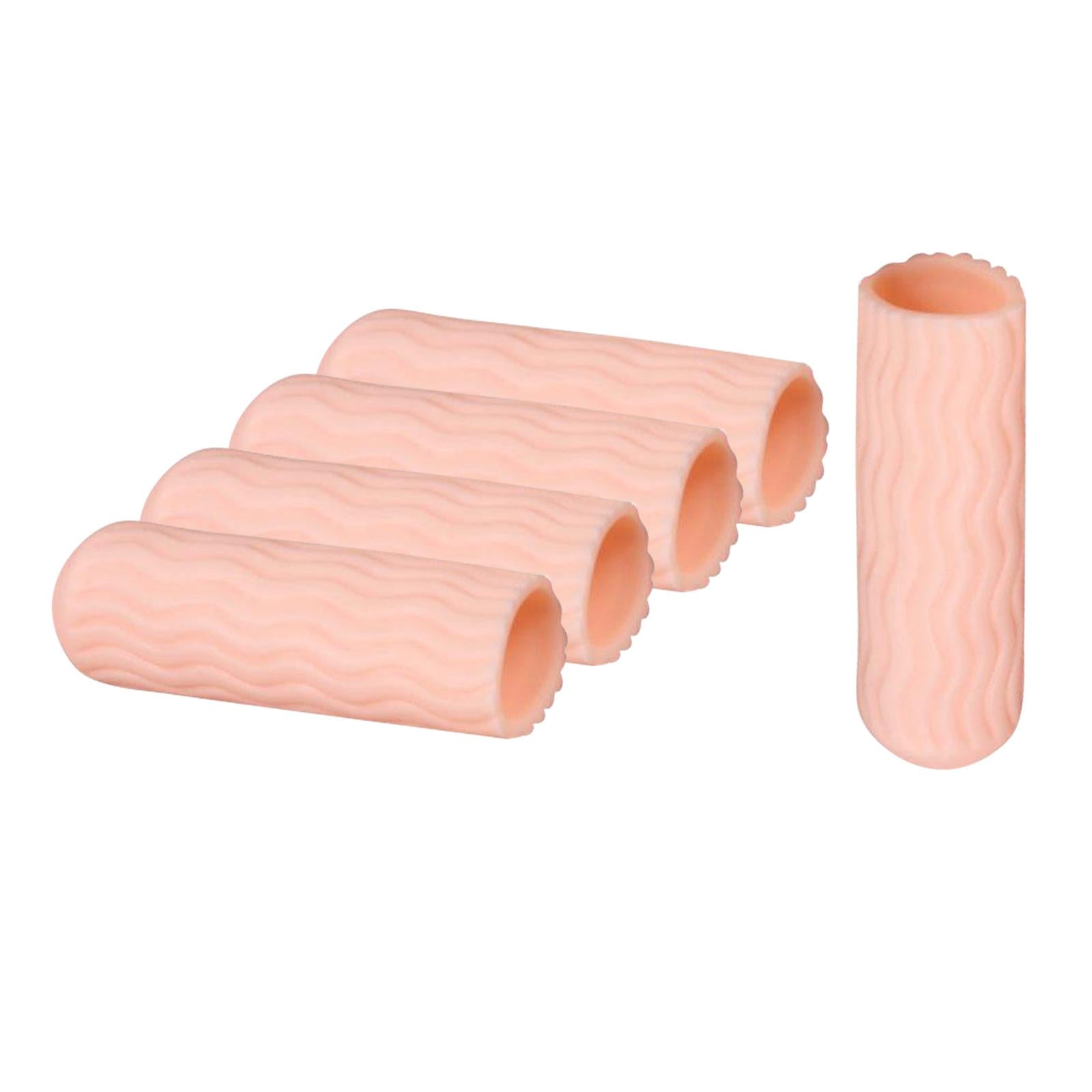 5 Pairs Toe Cushion Thread Toe Caps Toe Separators for Walking Skin Color