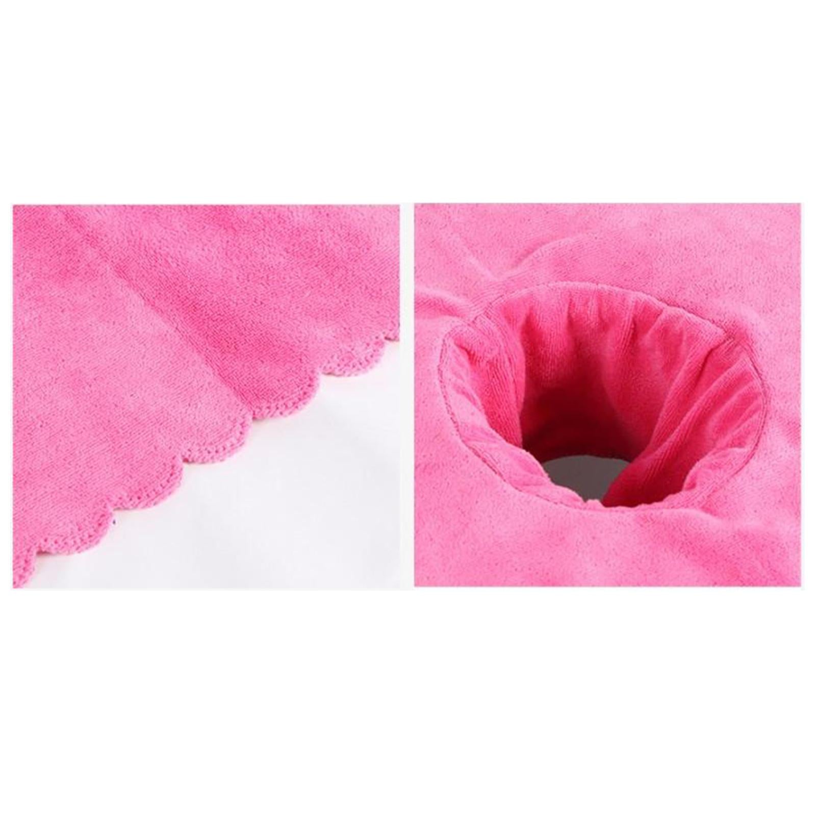 Thicken Coral Velvet Face Hole Towel Bed Cover for Beauty Salon Massage Bed Pink