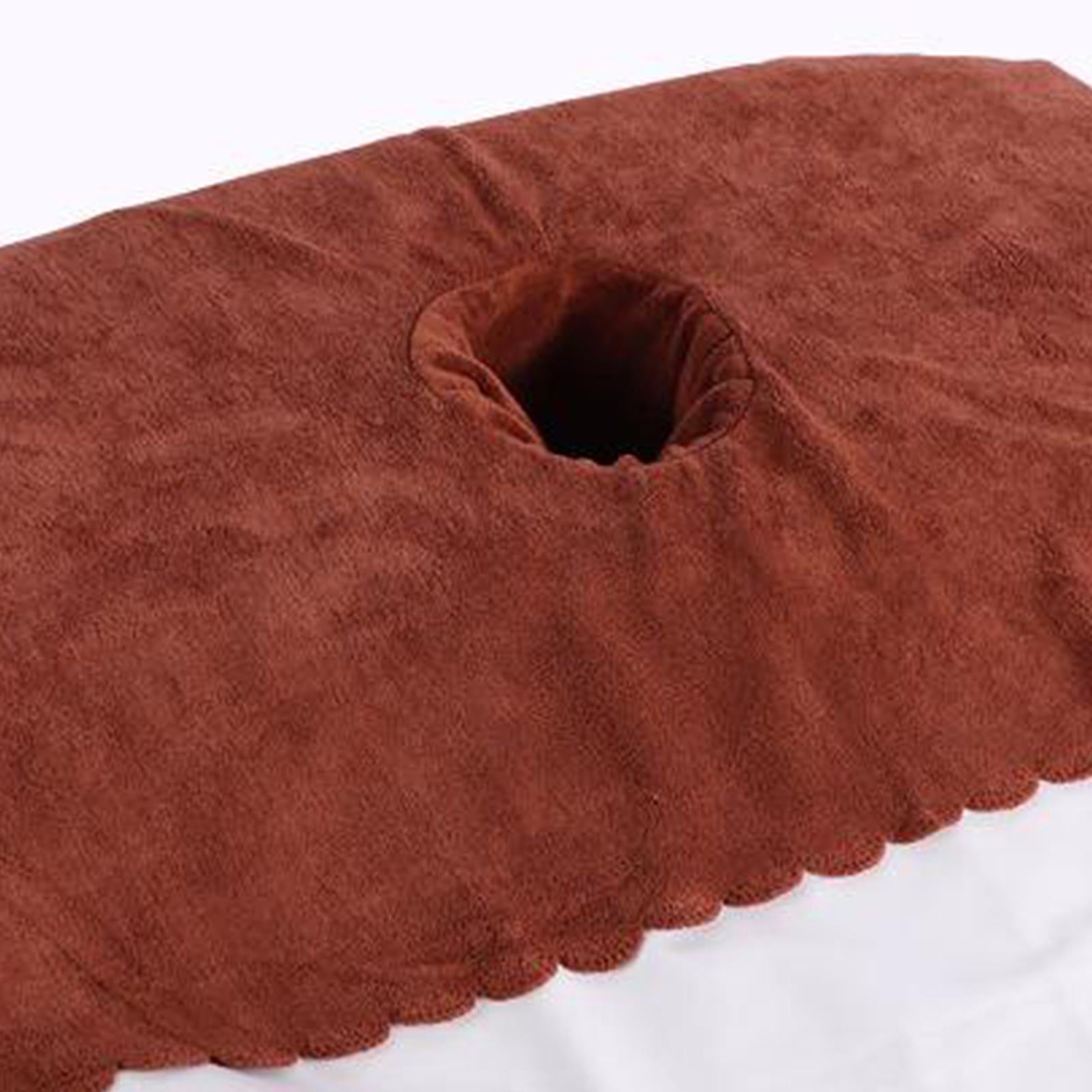 Thicken Coral Velvet Face Hole Towel Bed Cover for Beauty Salon Massage Bed coffee