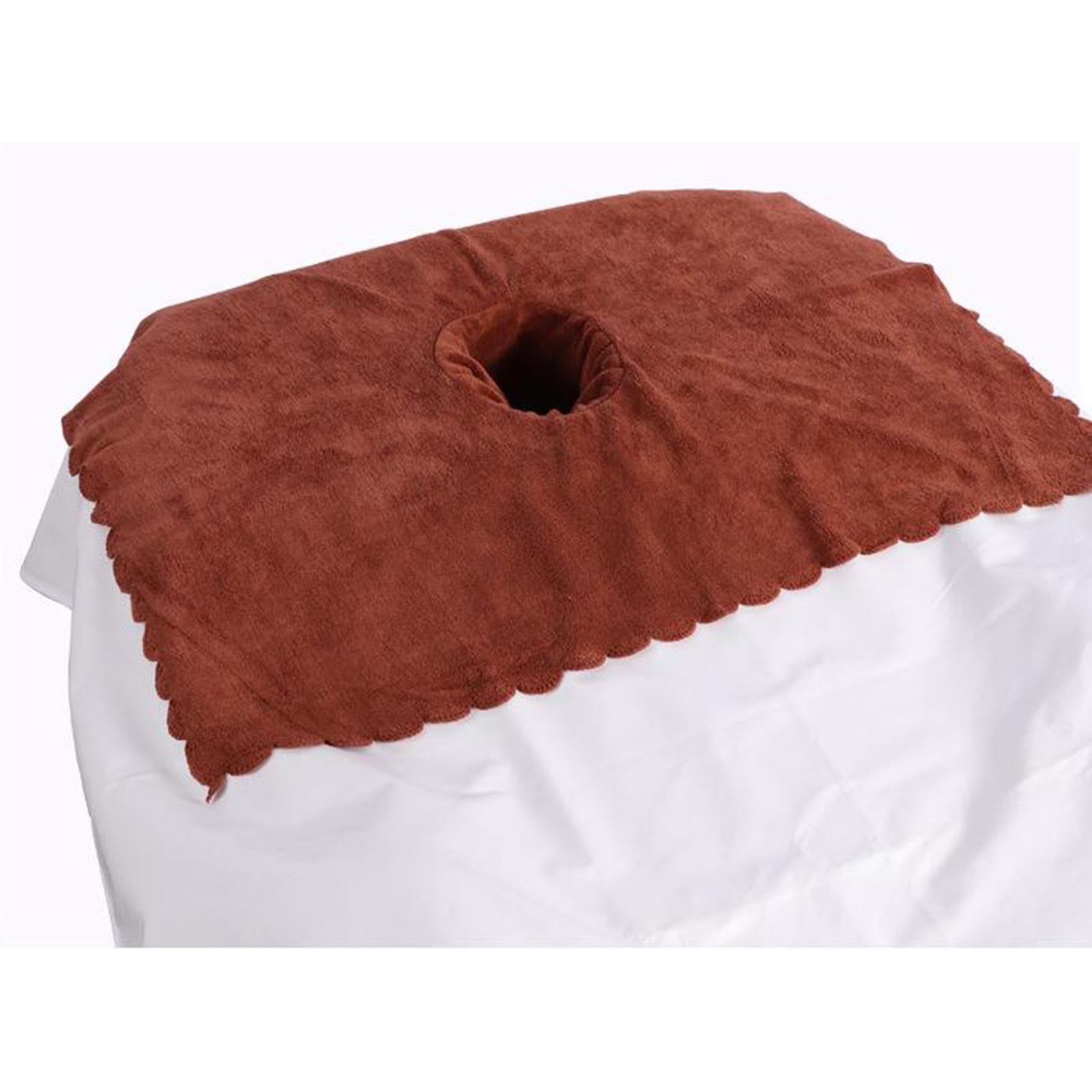 Thicken Coral Velvet Face Hole Towel Bed Cover for Beauty Salon Massage Bed coffee