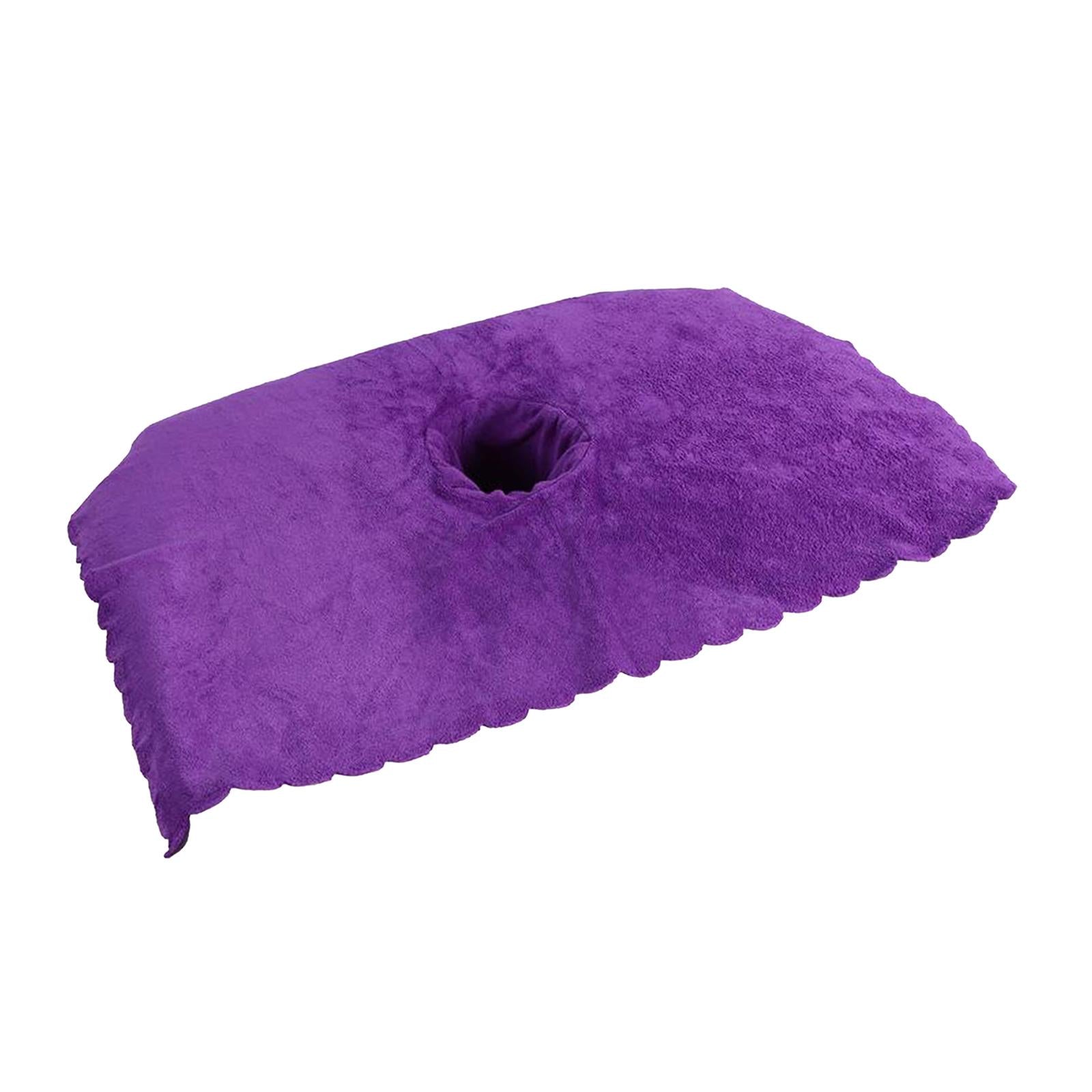Thicken Coral Velvet Face Hole Towel Bed Cover for Beauty Salon Massage Bed purple