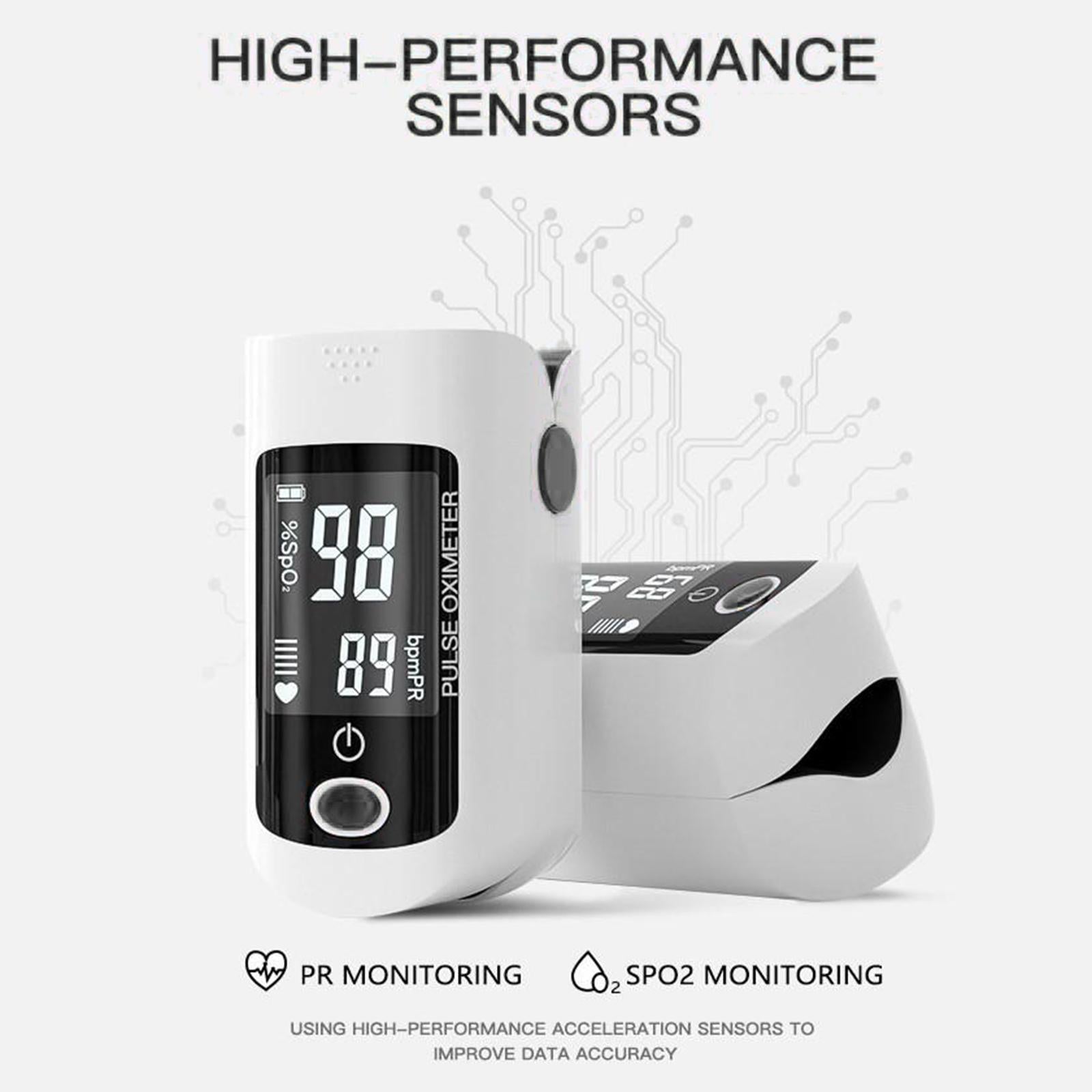 1 Piece Pulse Finger Oximeter 30~250BPM Display O2 Saturation Monitor Black