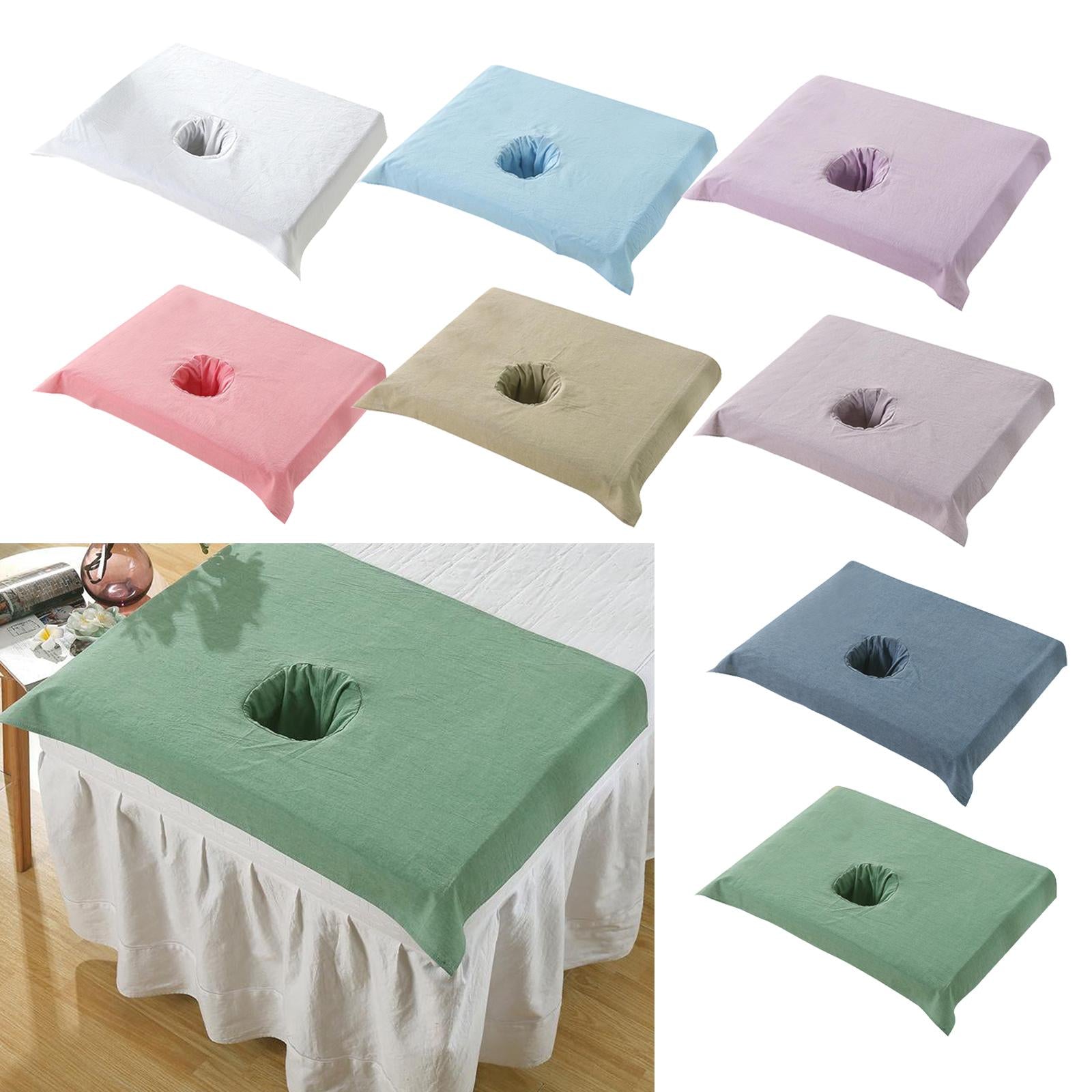 Cotton SPA Half Table Cover Beauty Salon Bed Face Hole Towel White