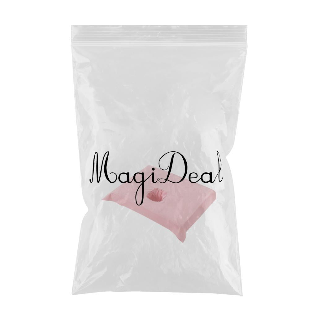 Cotton SPA Half Table Cover Beauty Salon Bed Face Hole Towel Pink