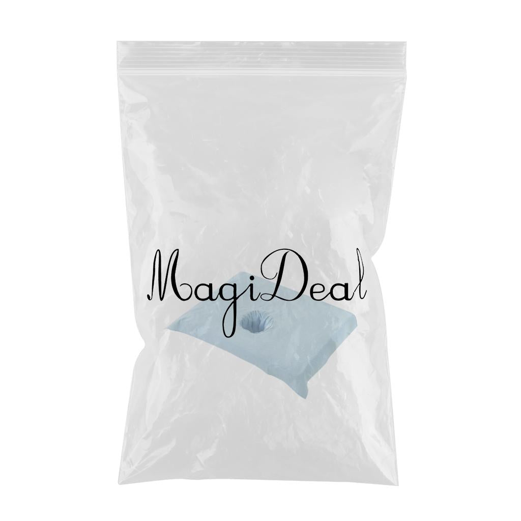 Cotton SPA Half Table Cover Beauty Salon Bed Face Hole Towel Sky Blue