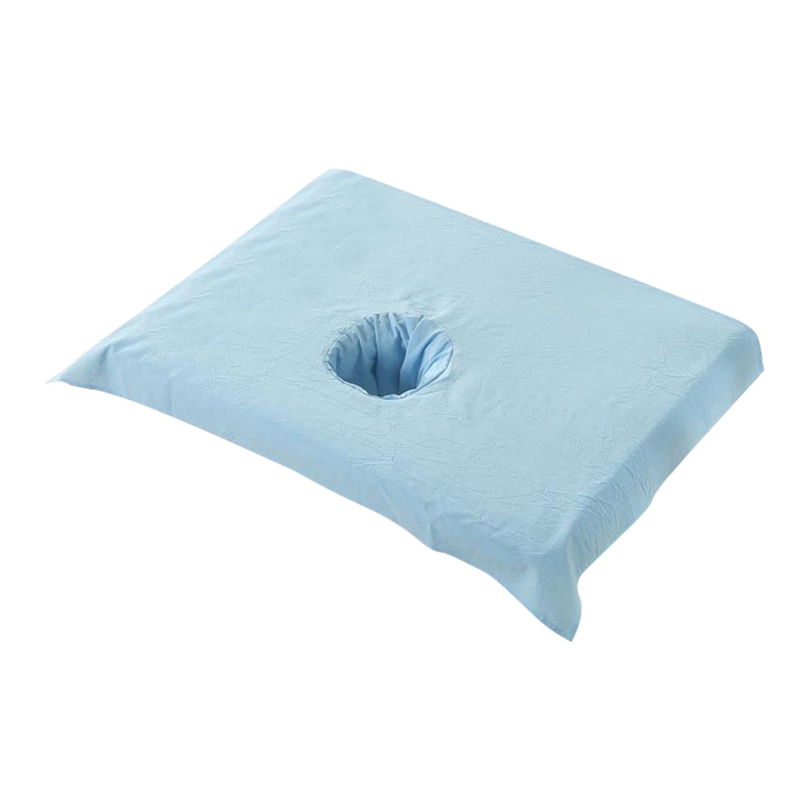 Cotton SPA Half Table Cover Beauty Salon Bed Face Hole Towel Sky Blue