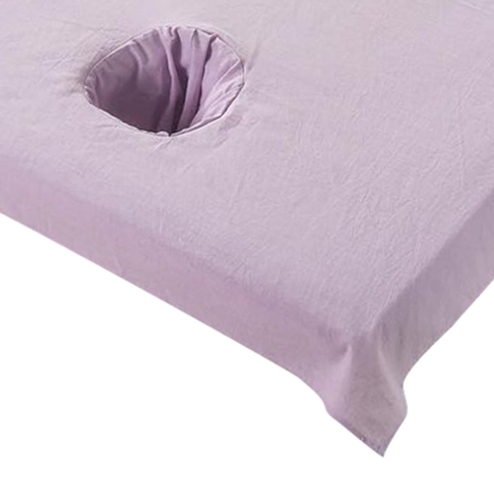 Cotton SPA Half Table Cover Beauty Salon Bed Face Hole Towel Blue Snow