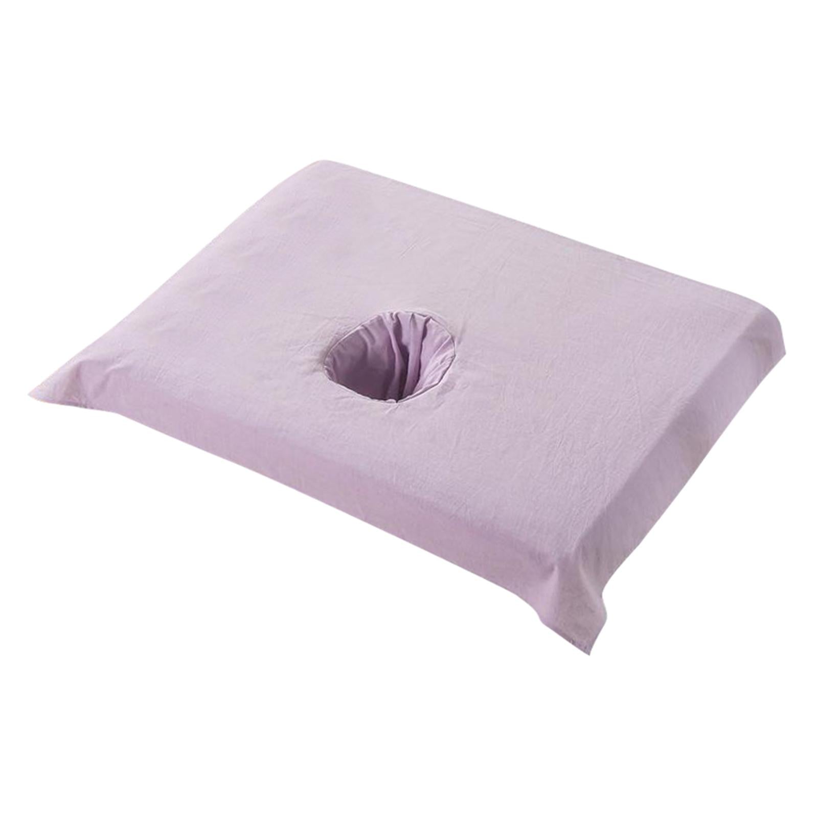 Cotton SPA Half Table Cover Beauty Salon Bed Face Hole Towel Blue Snow