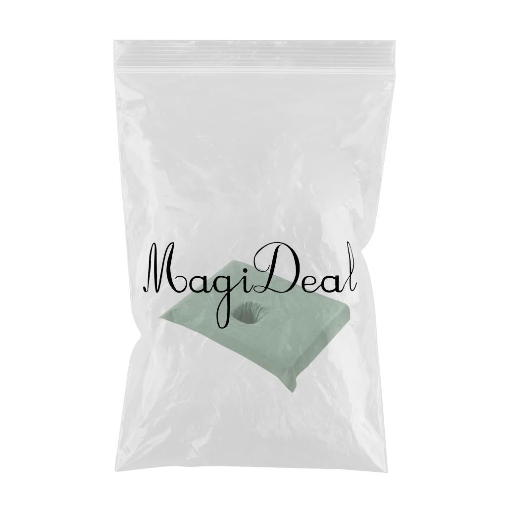 Cotton SPA Half Table Cover Beauty Salon Bed Face Hole Towel Dark Green