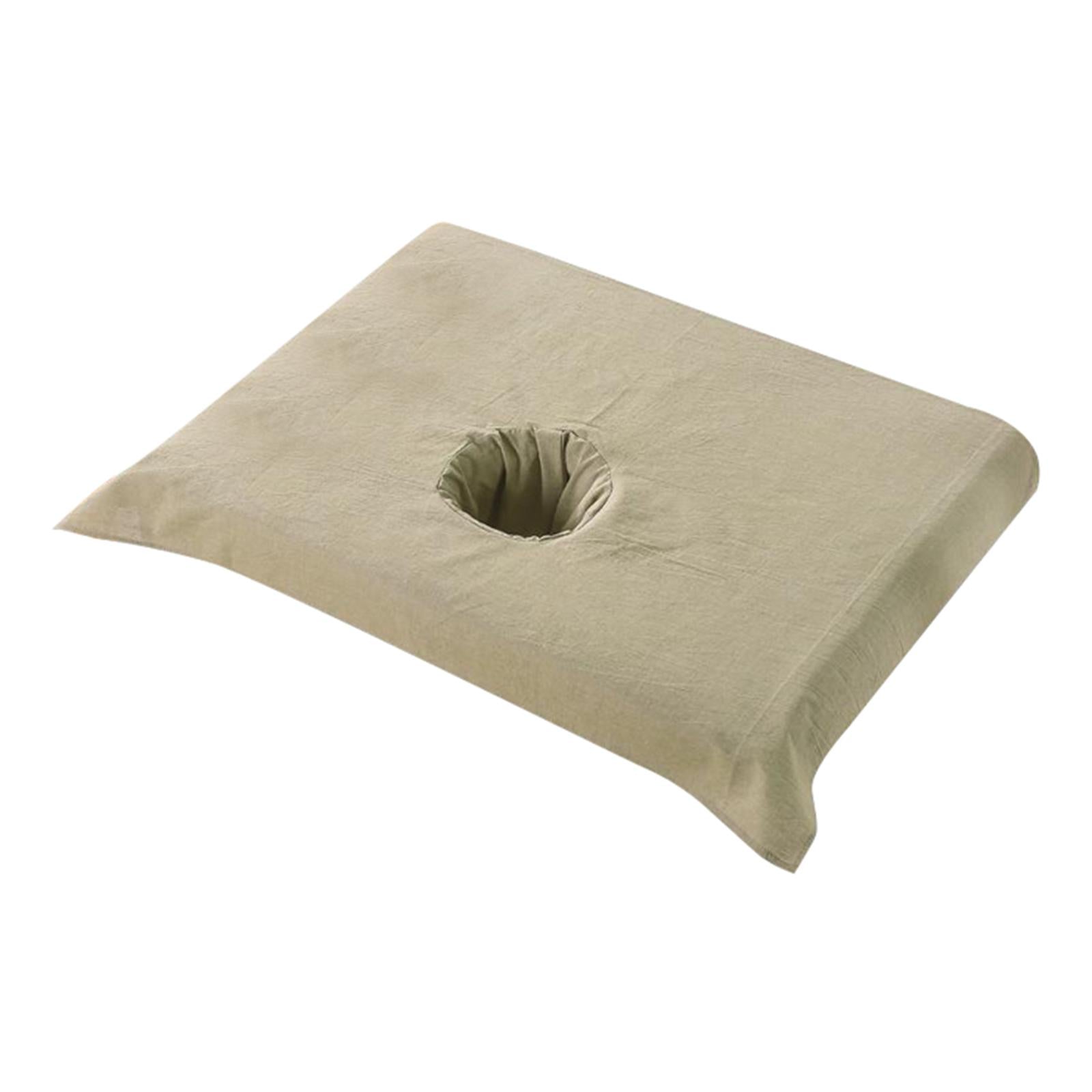 Cotton SPA Half Table Cover Beauty Salon Bed Face Hole Towel Khaki