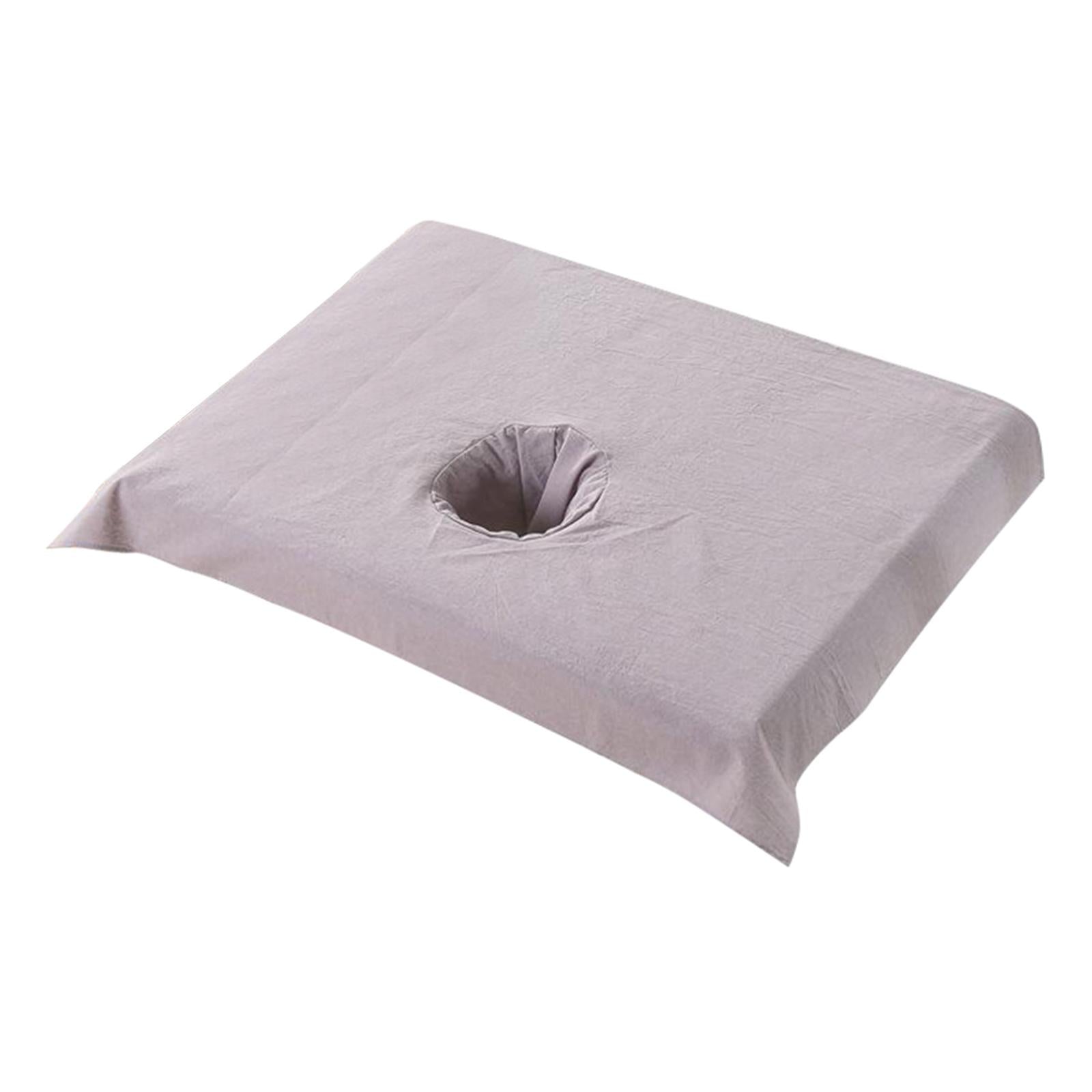Cotton SPA Half Table Cover Beauty Salon Bed Face Hole Towel Purple Grey