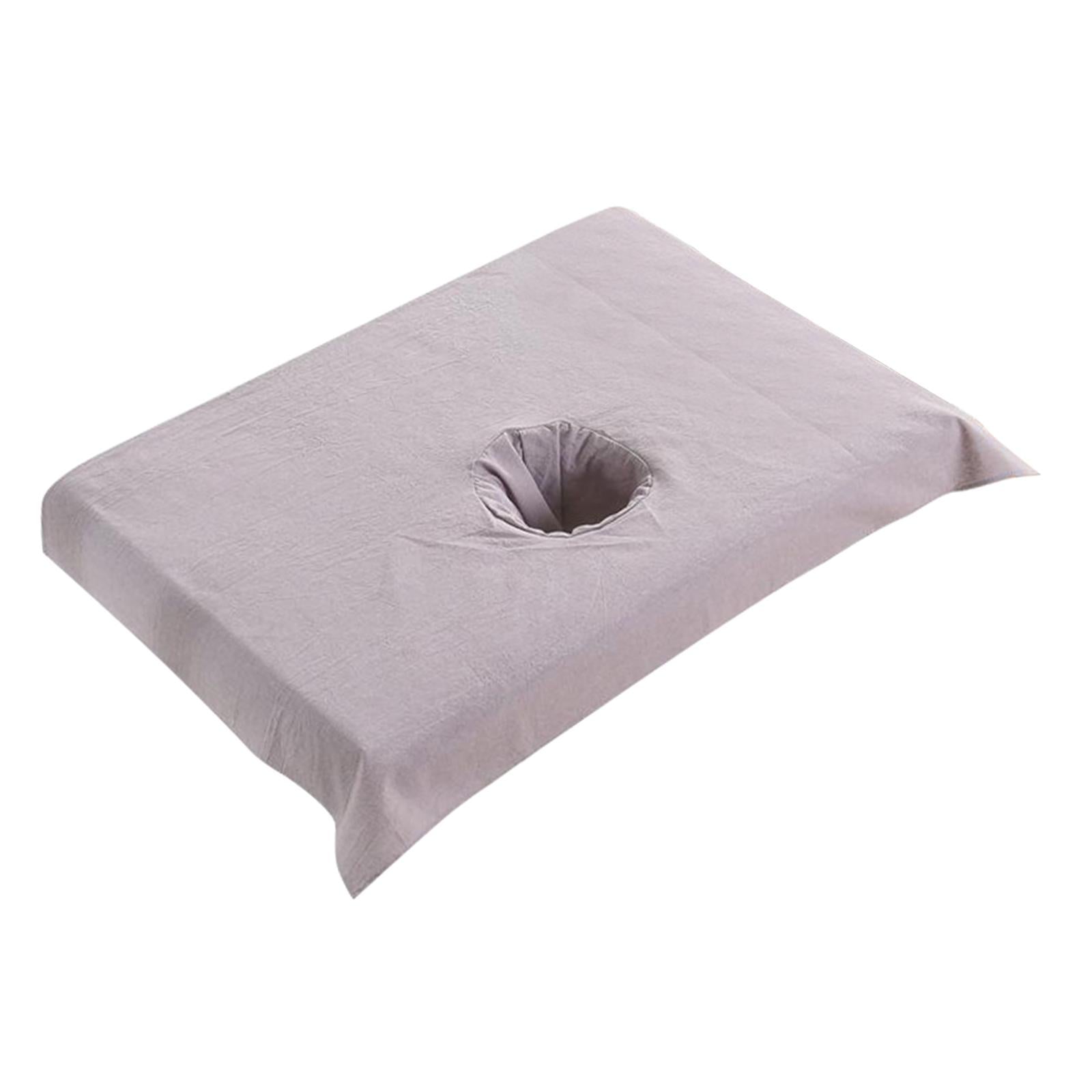 Cotton SPA Half Table Cover Beauty Salon Bed Face Hole Towel Purple Grey