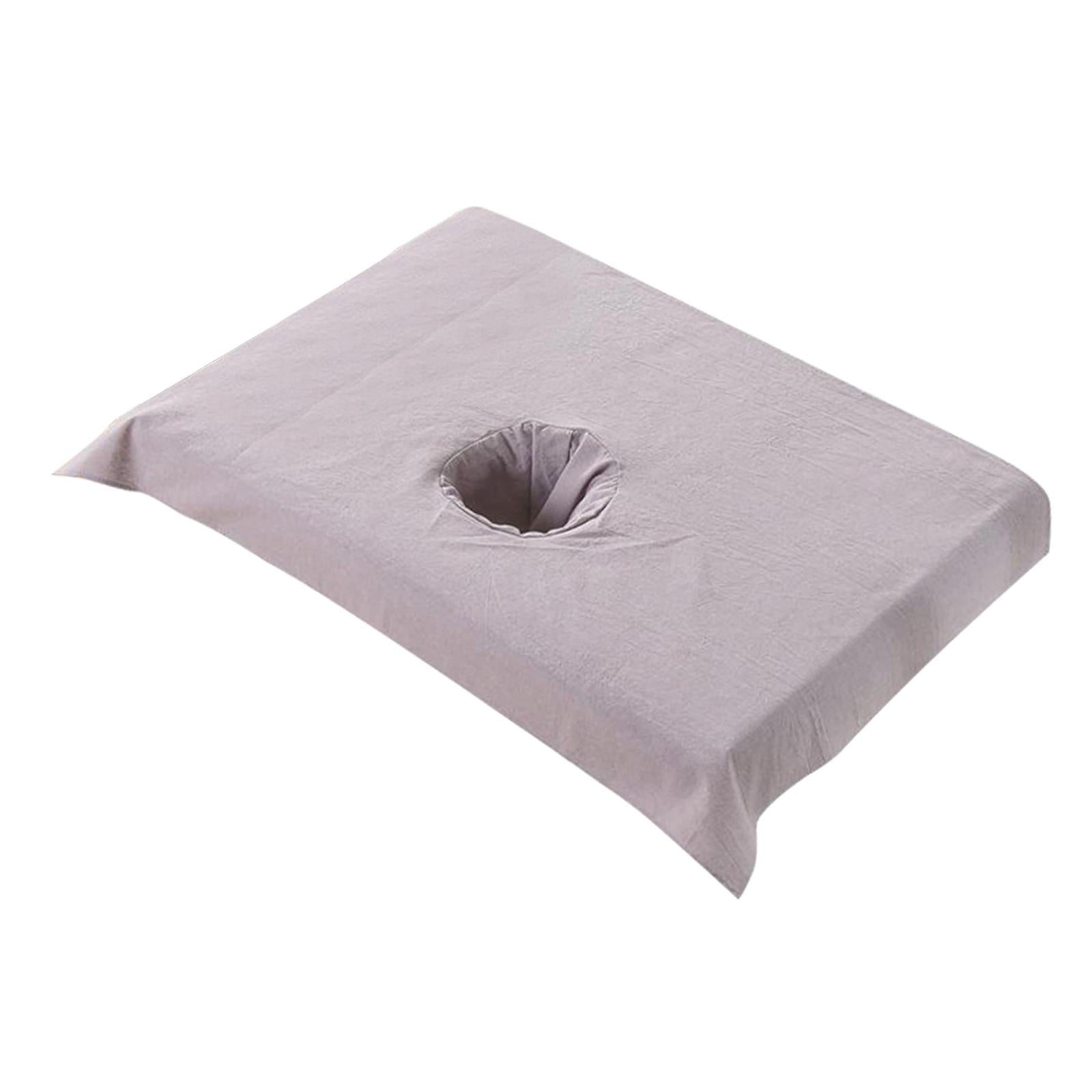 Cotton SPA Half Table Cover Beauty Salon Bed Face Hole Towel Purple Grey