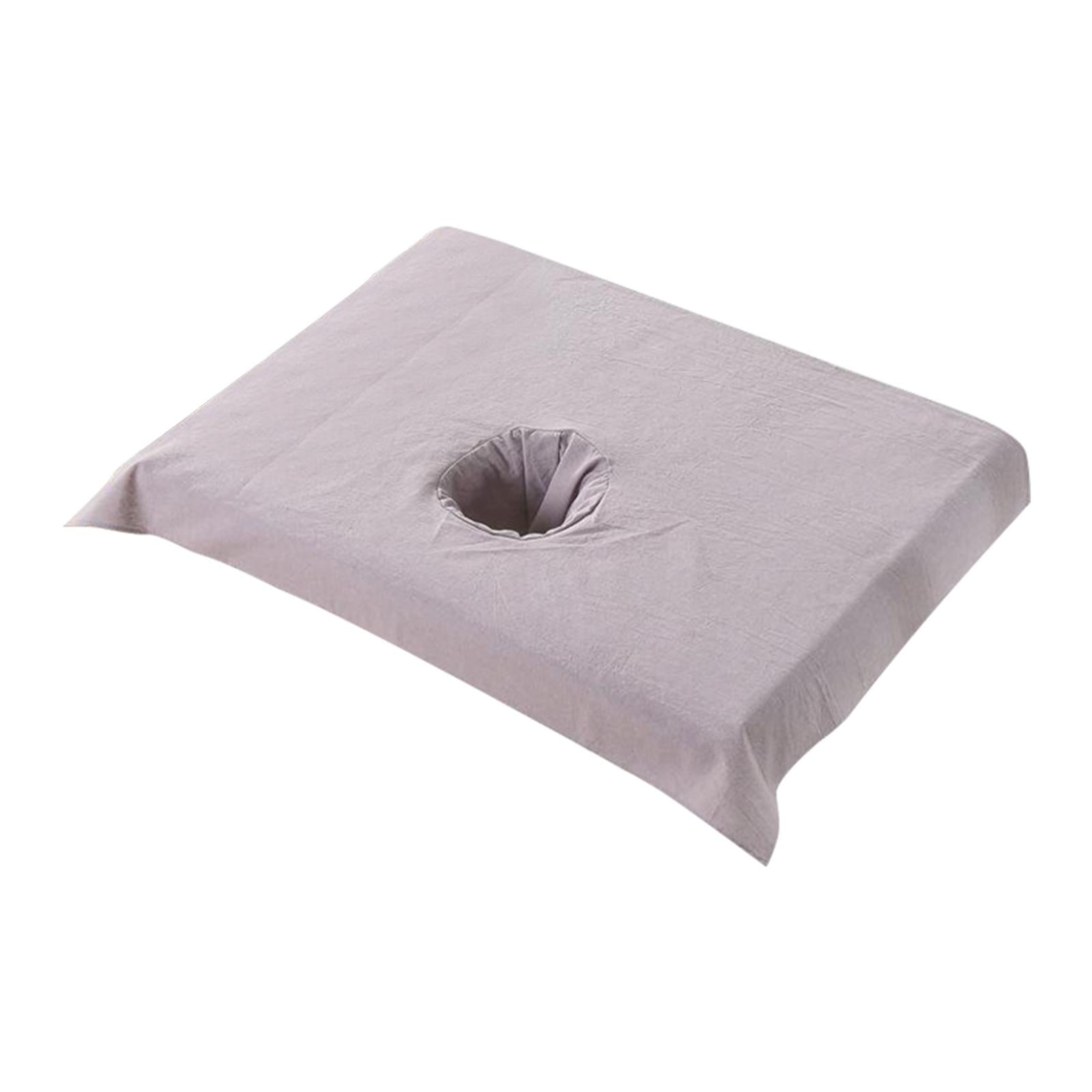Cotton SPA Half Table Cover Beauty Salon Bed Face Hole Towel Purple Grey
