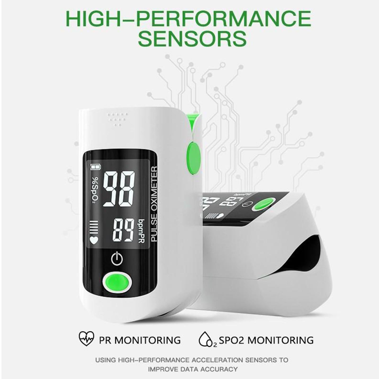 Compact Plastic Finger Pulse Oximeter LCD O2 Saturation Monitor Easy to Read