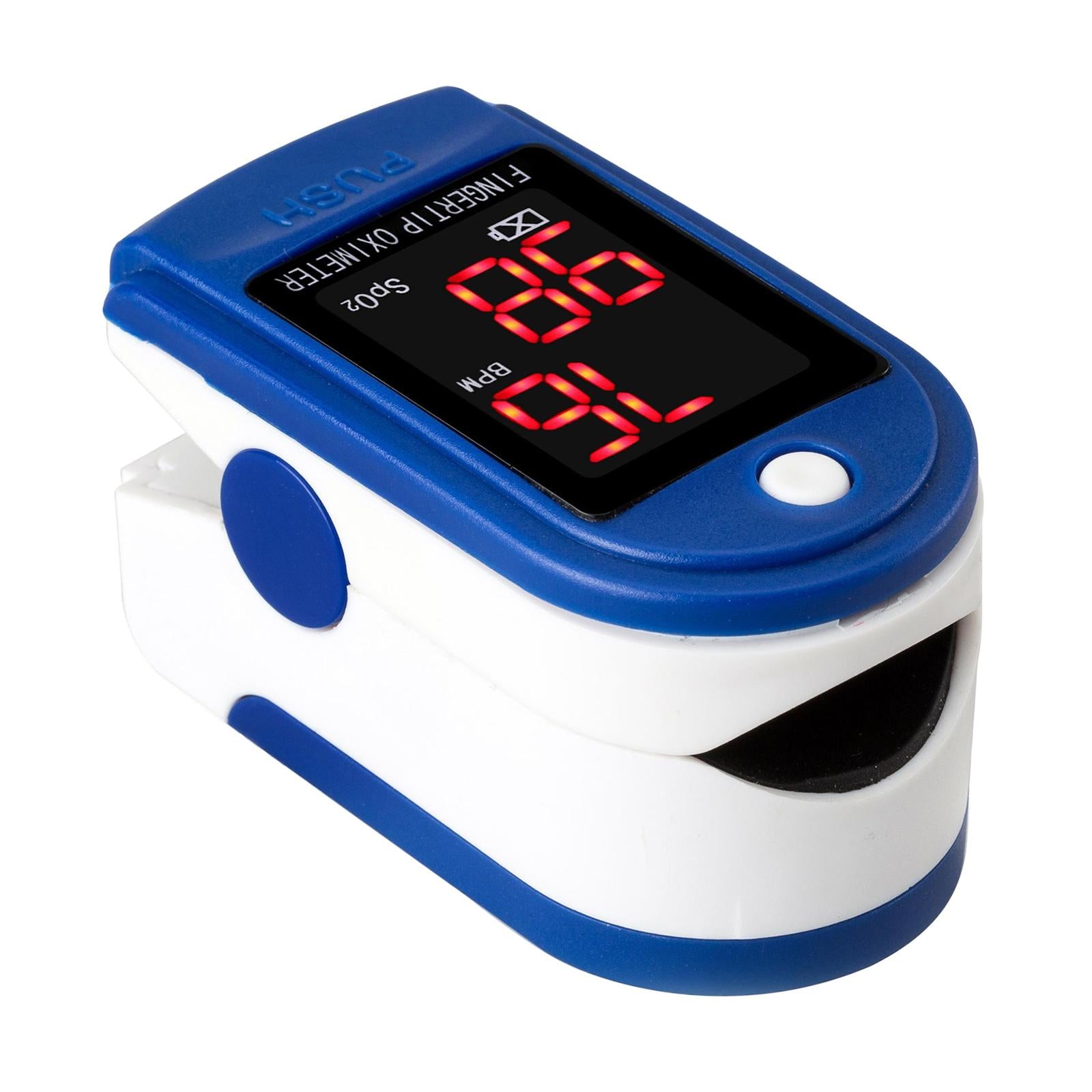 Compact Finger Pulse Oximeter 30-250BPM & LCD Display O2 Saturation Monitor