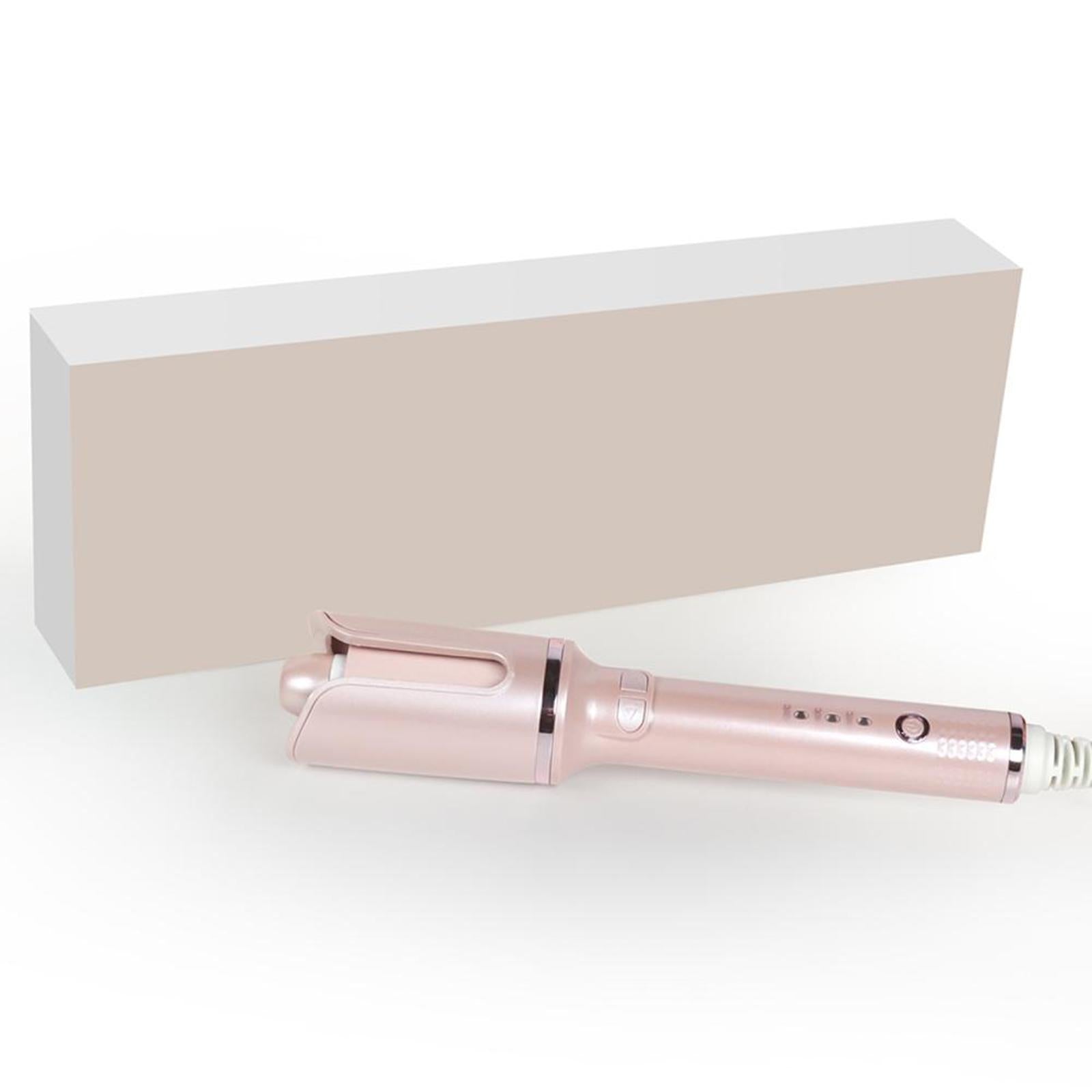 Cordless Rechargeable Automatic Hair Curler Curling Iron Hair Rotating Pink