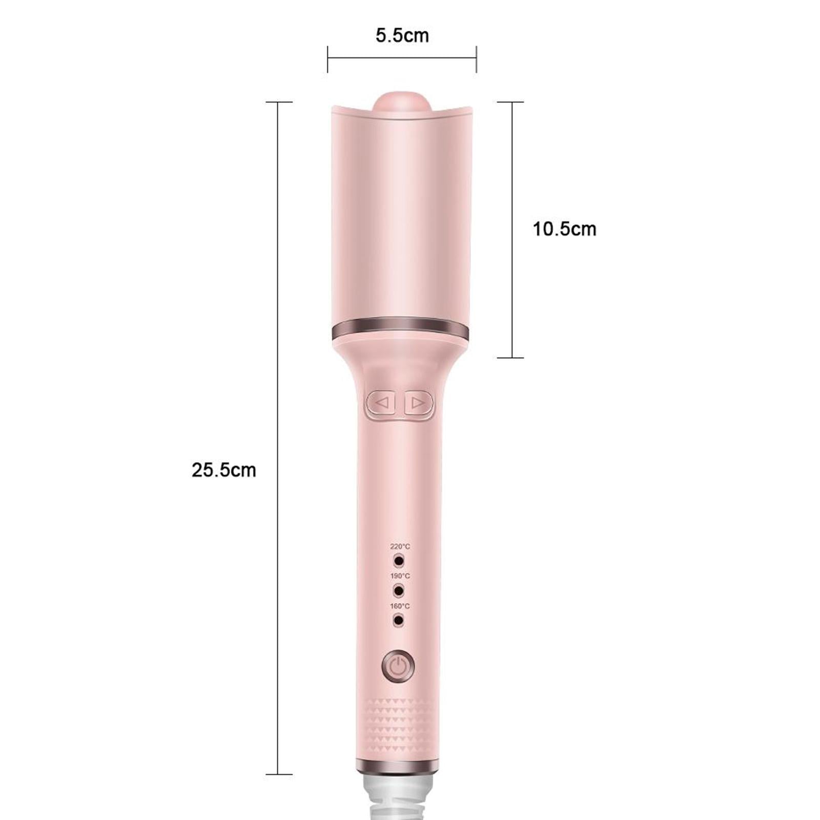 Cordless Rechargeable Automatic Hair Curler Curling Iron Hair Rotating Pink
