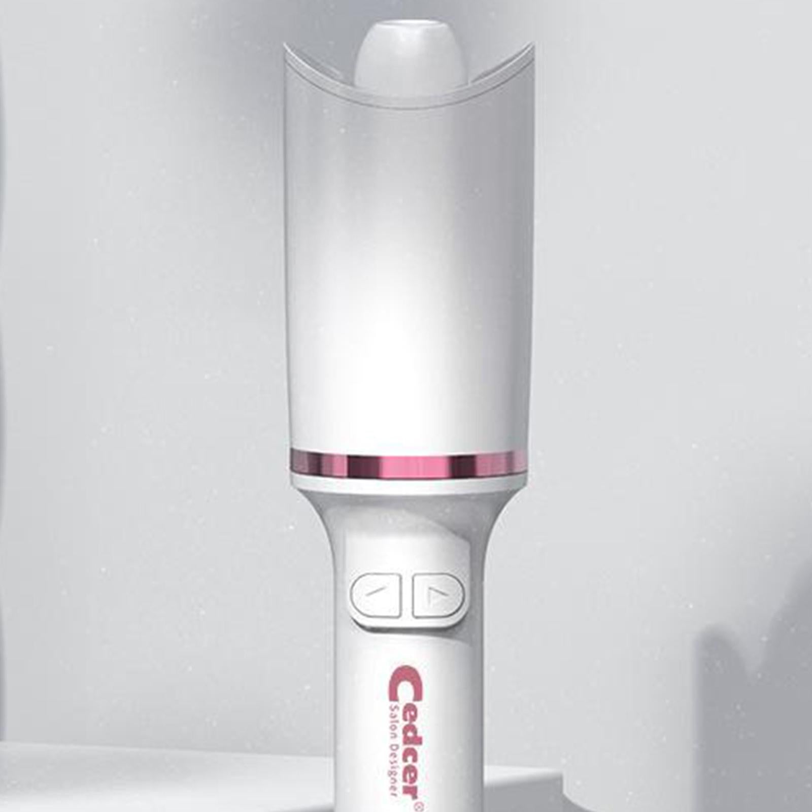 Cordless Rechargeable Automatic Hair Curler Curling Iron Hair Rotating White