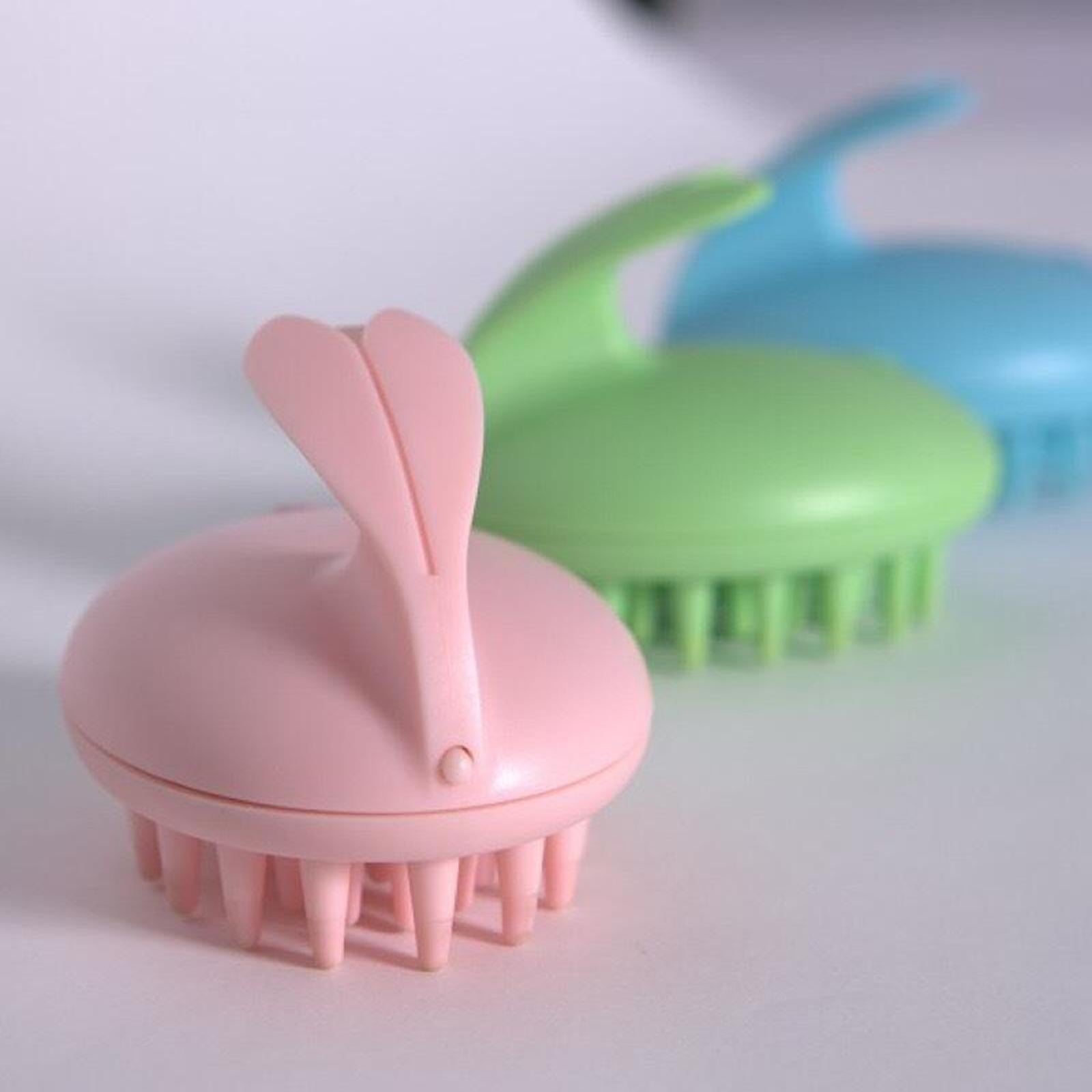 Cute Electric Scalp Massager Comb Massage Head Care w/ Battery Powered Pink