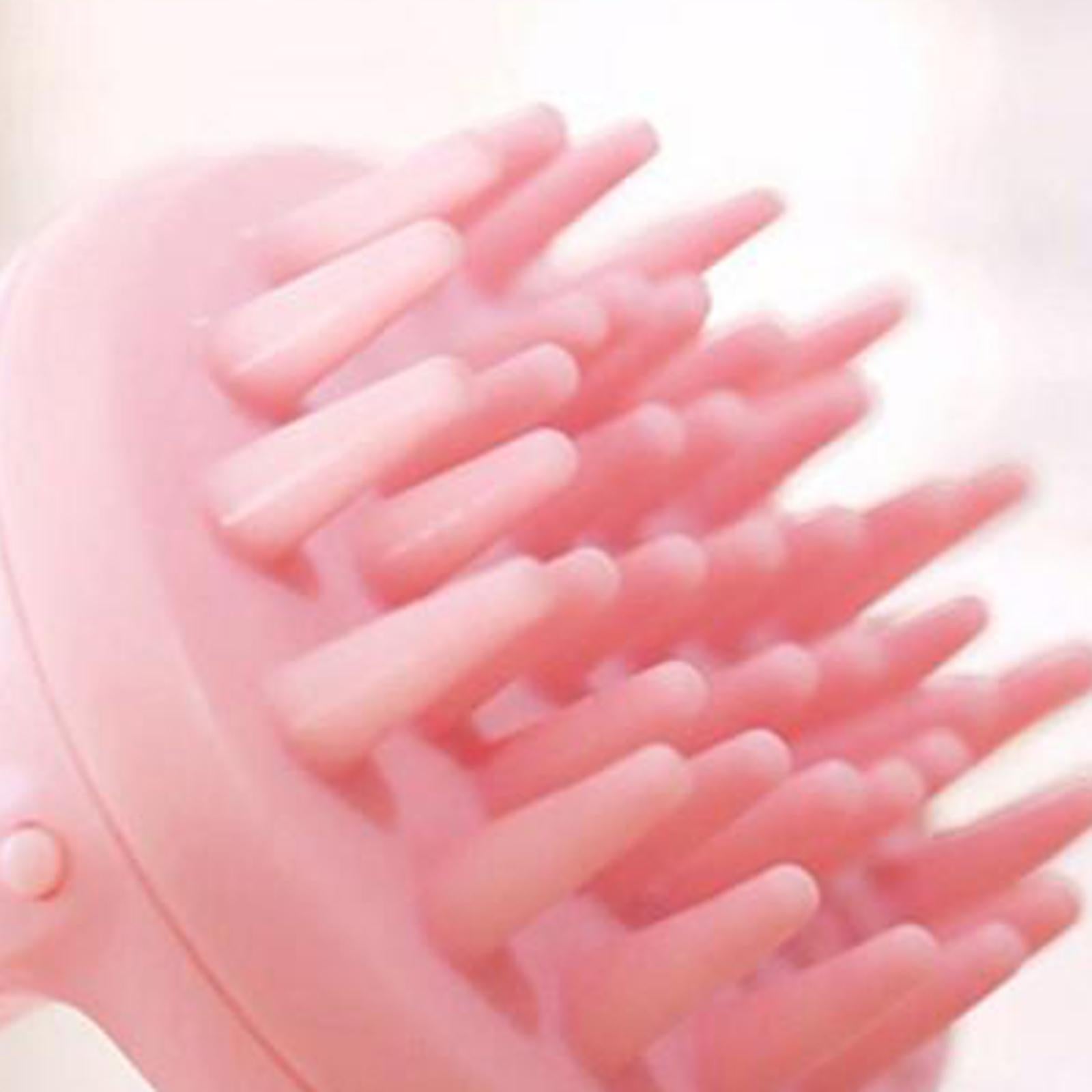 Cute Electric Scalp Massager Comb Massage Head Care w/ Battery Powered Pink