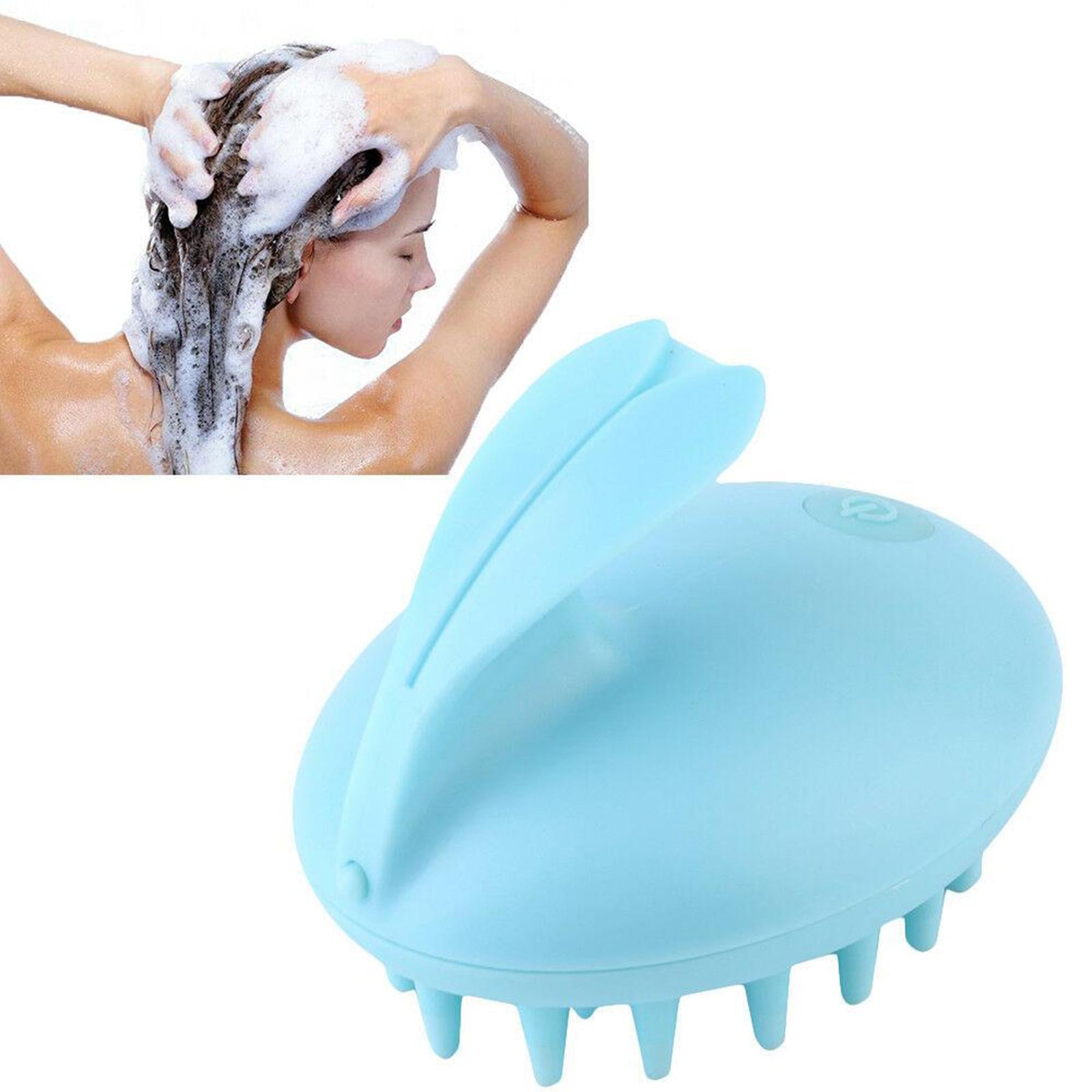 Cute Electric Scalp Massager Comb Massage Head Care w/ Battery Powered Blue