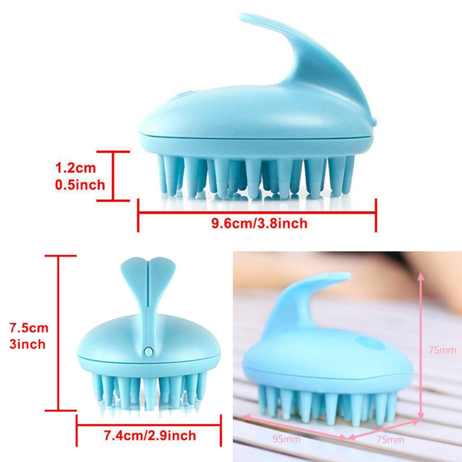 Cute Electric Scalp Massager Comb Massage Head Care w/ Battery Powered Blue