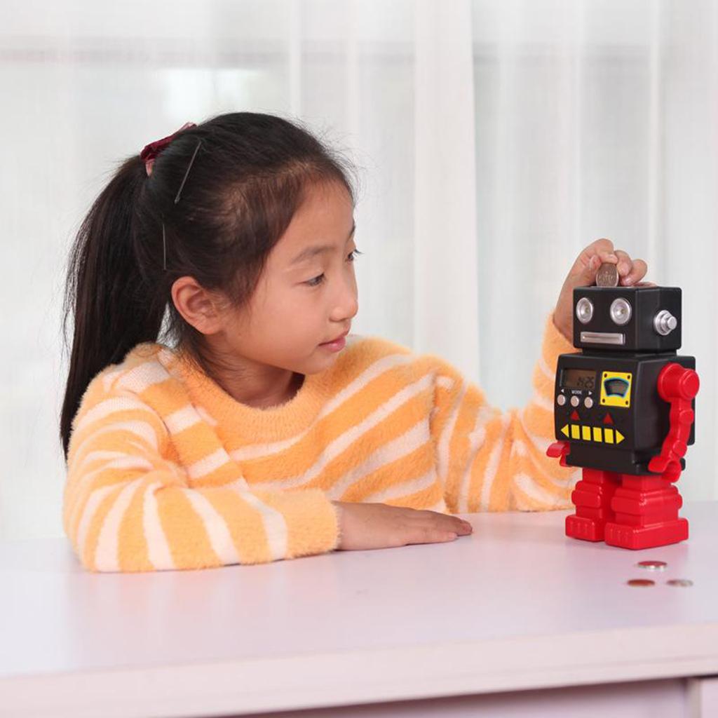 Robot Piggy Bank Target Setting Safe Saving Box for Children Boys Girls