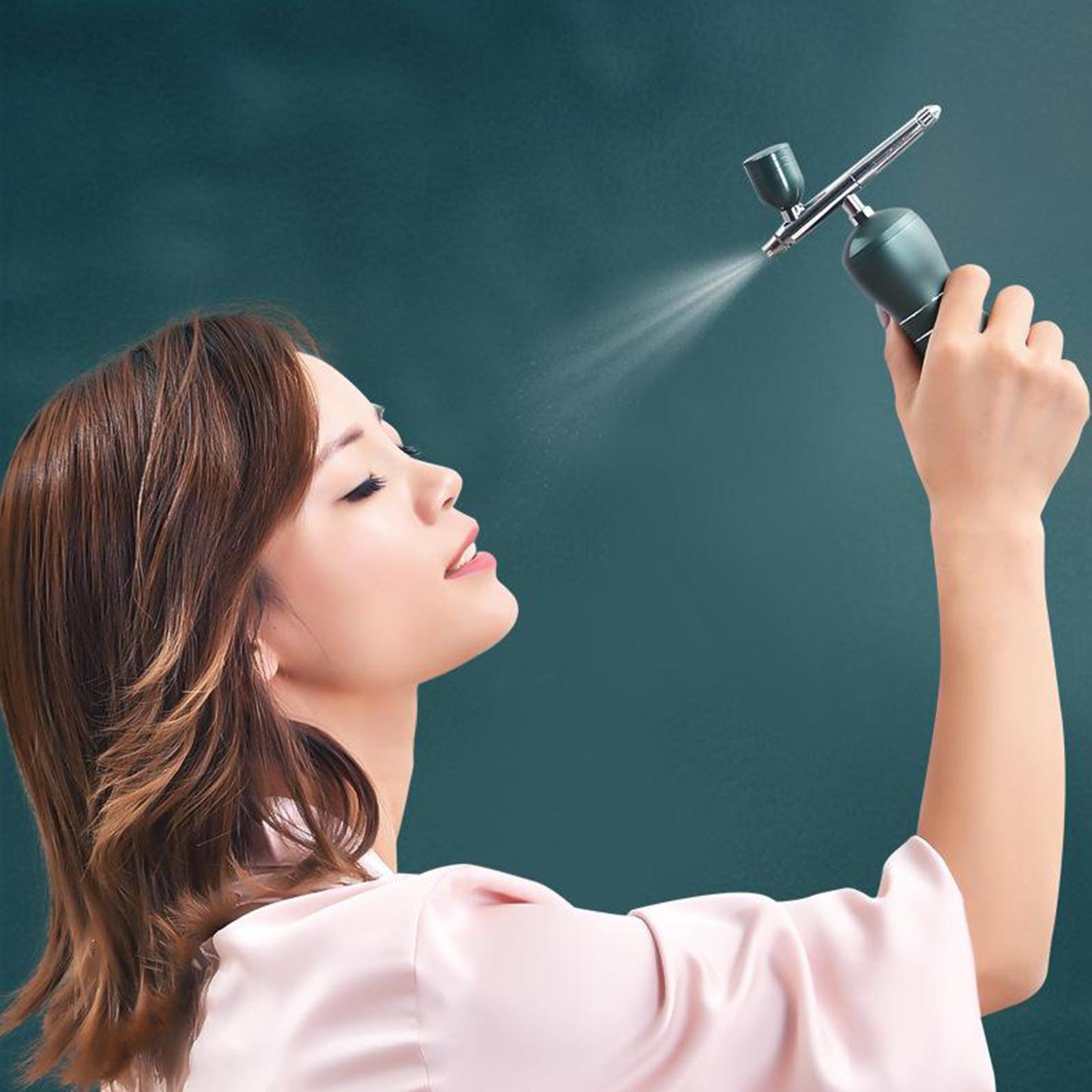 High Pressure Nano Facial Spray Gun for Facial Moisturizing Wrinkle Remove Dark green