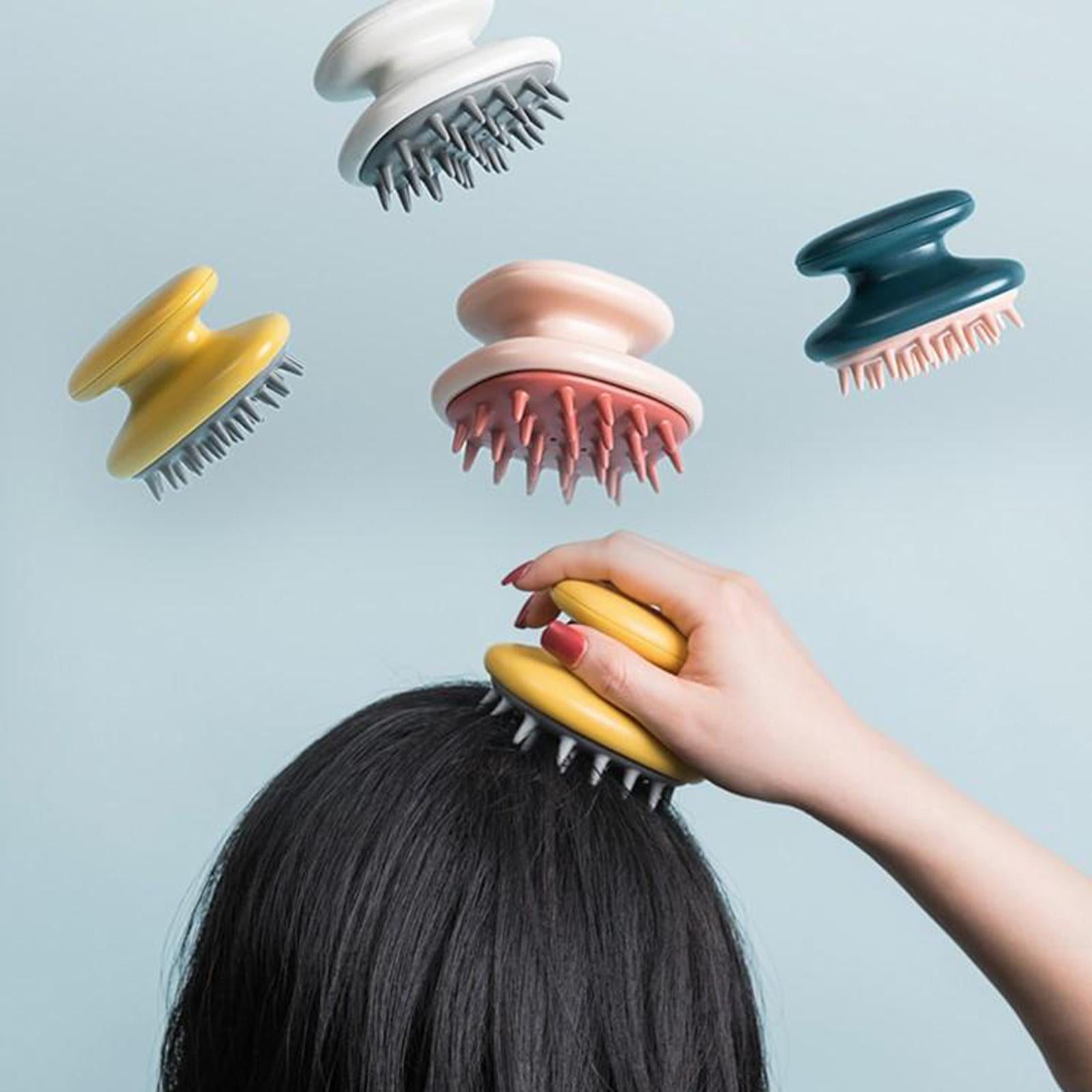 Handheld Shower Hair Scalp Shampoo Massager Brush Head Scrubber Salon White