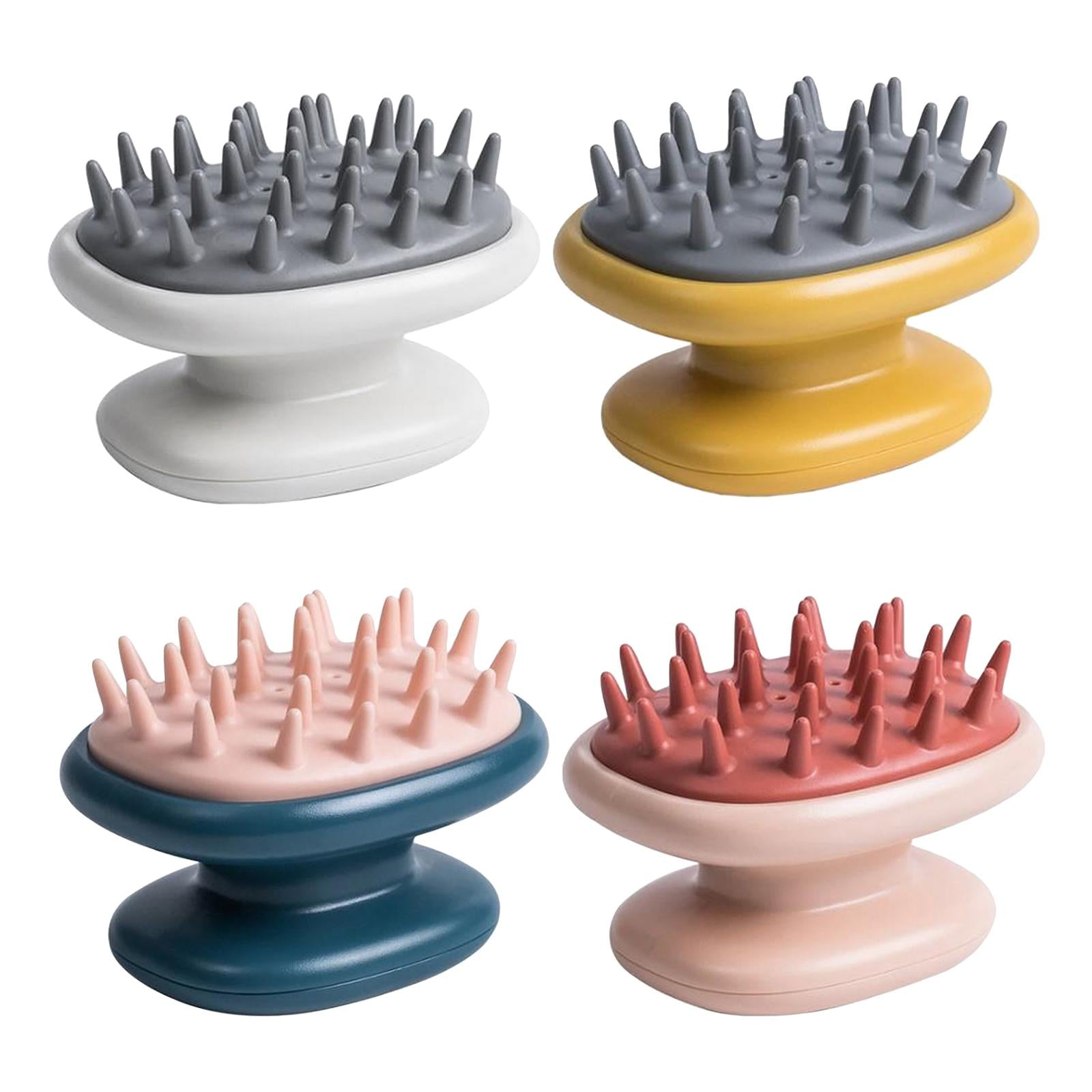 Handheld Shower Hair Scalp Shampoo Massager Brush Head Scrubber Salon White