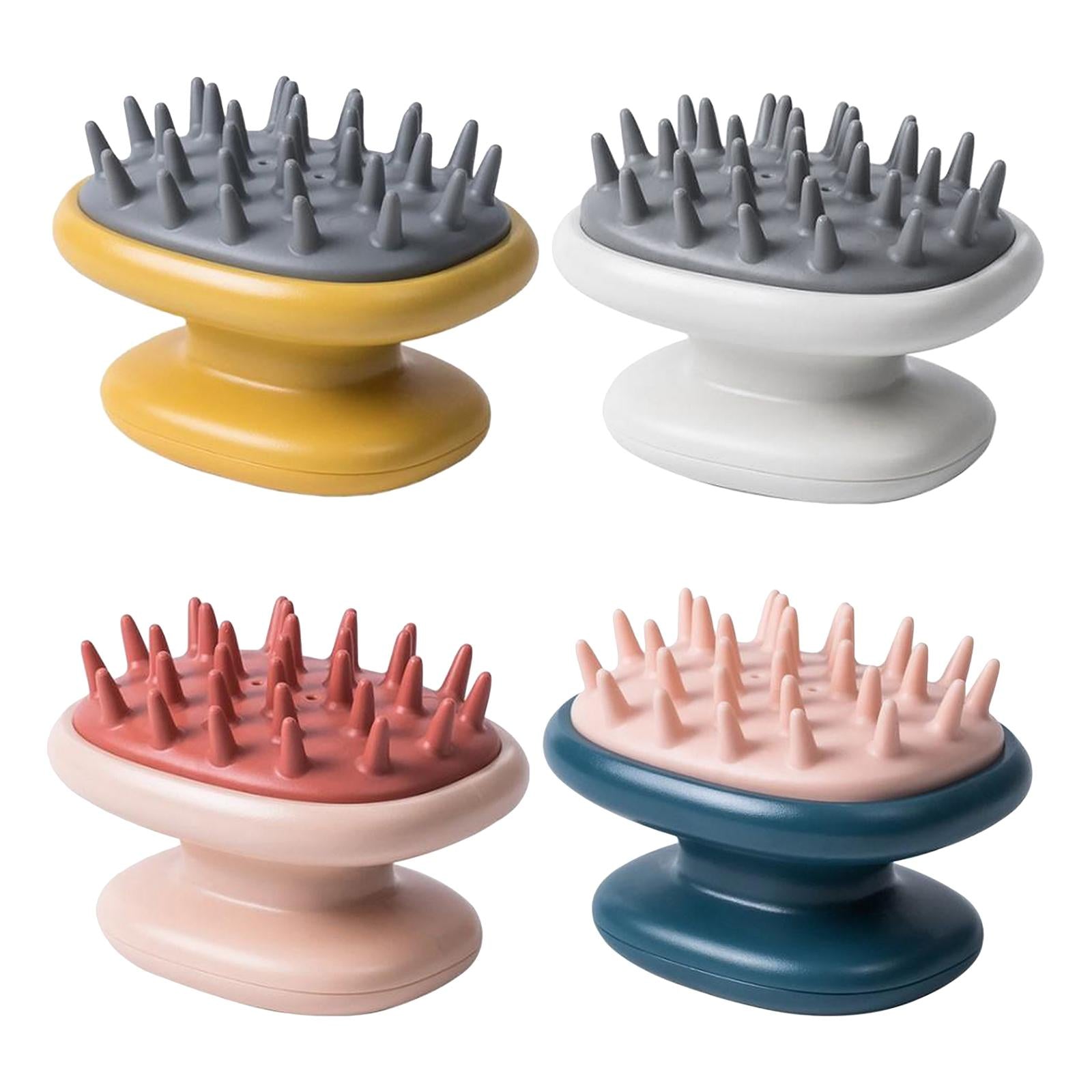 Handheld Shower Hair Scalp Shampoo Massager Brush Head Scrubber Salon White